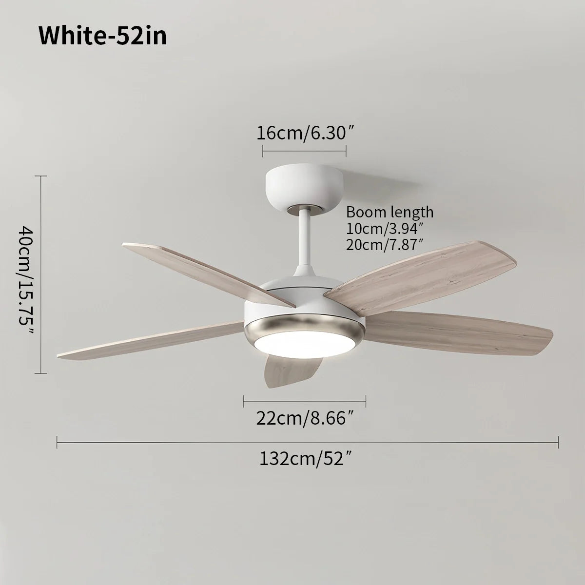 Deckenventilator-Leuchte im amerikanischen Retro-Stil mit 5 Flügeln