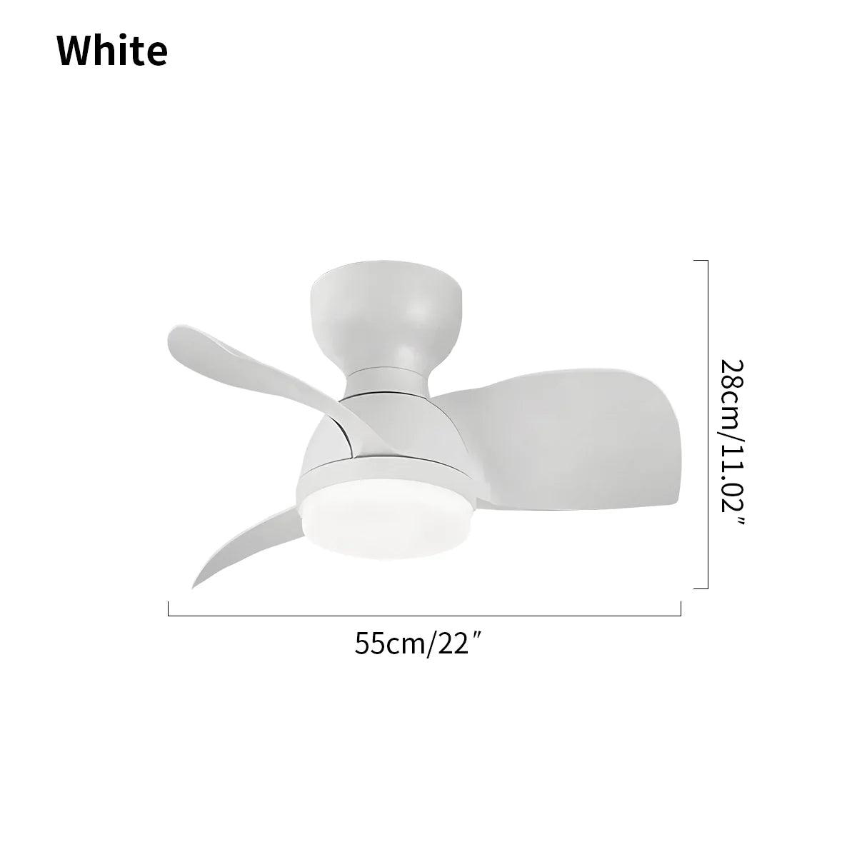 Kleiner Deckenventilator mit Beleuchtung (Aufputzmontage)