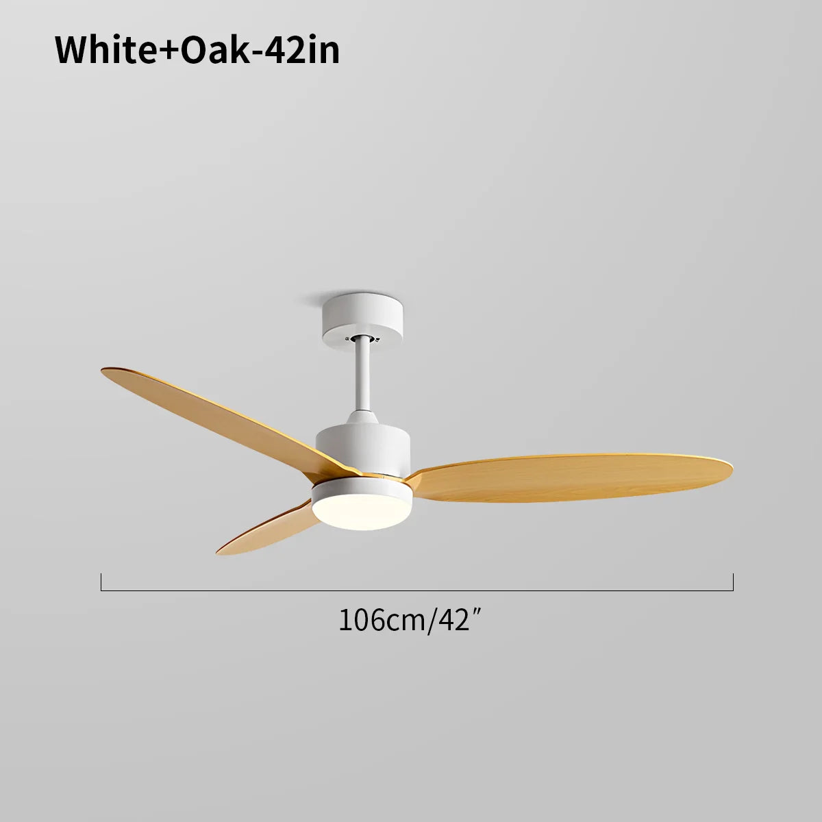 3-Blatt-Deckenventilator mit Licht für Schlafzimmer