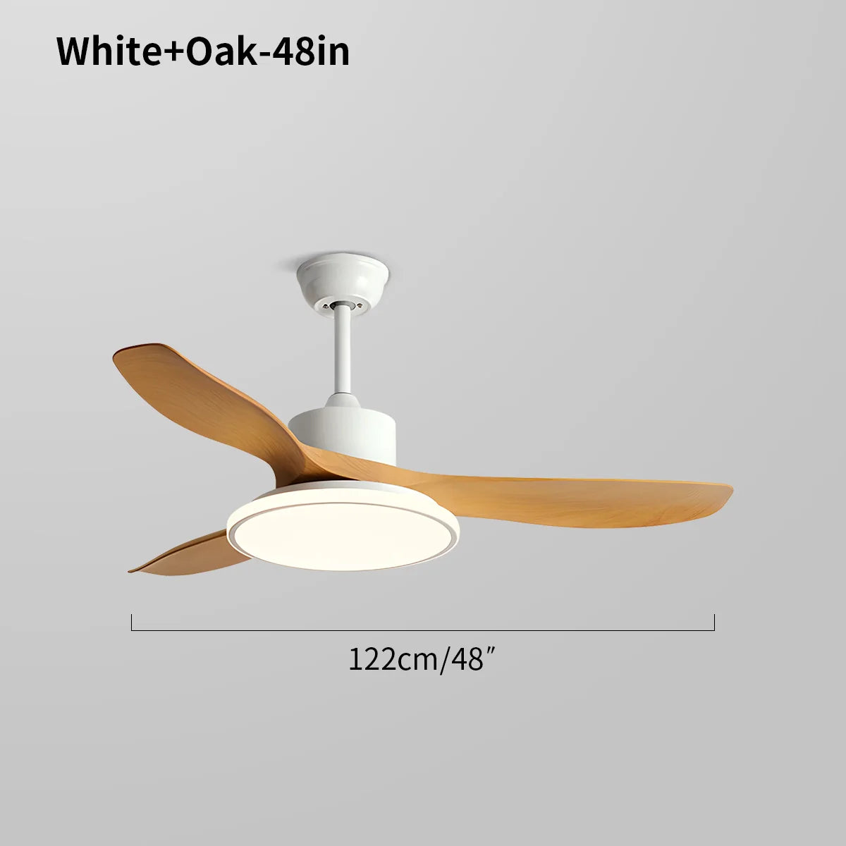 Moderner Deckenventilator mit 3 Flügeln und Beleuchtung