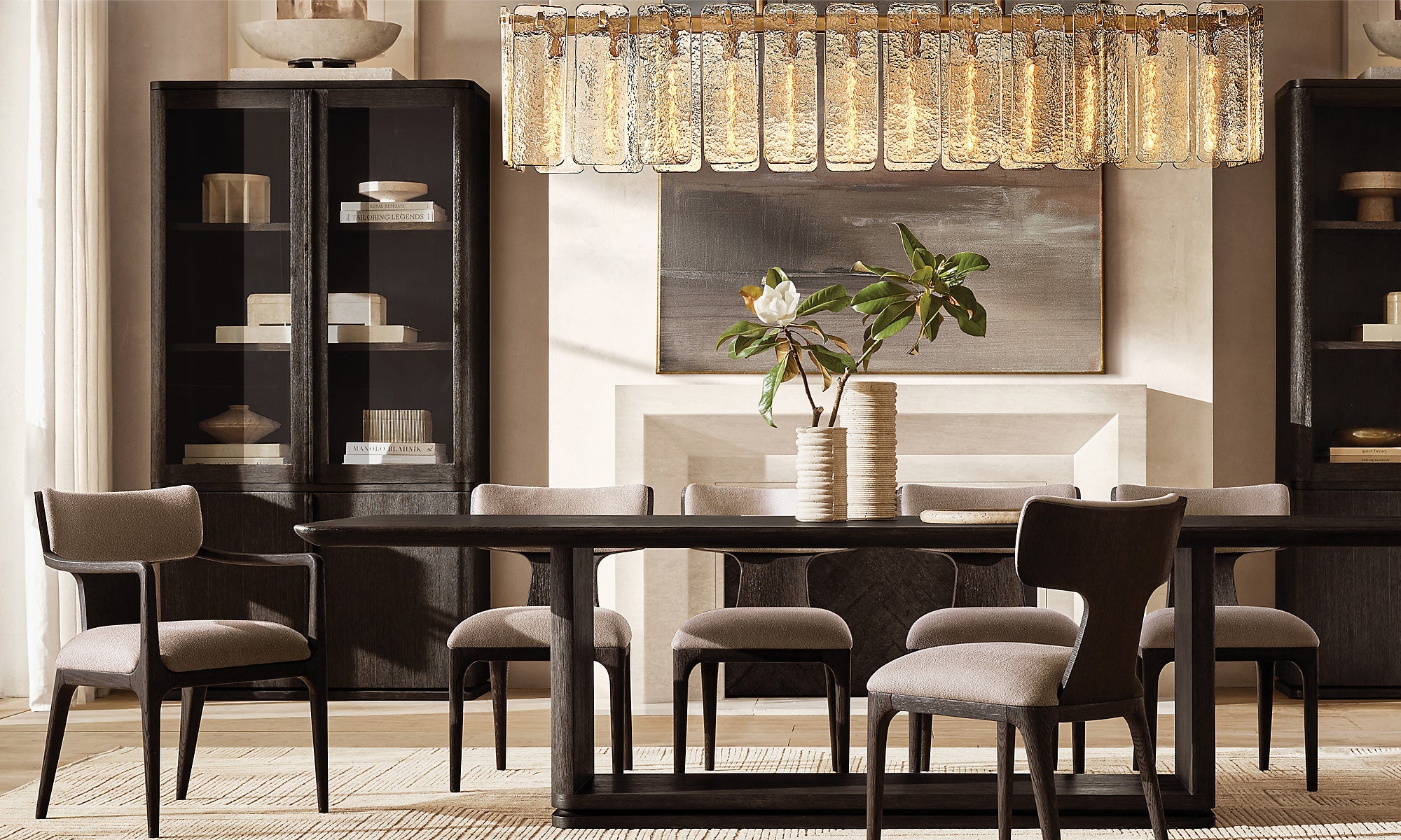 Textured Glass Rectangular Chandelier - Calamette