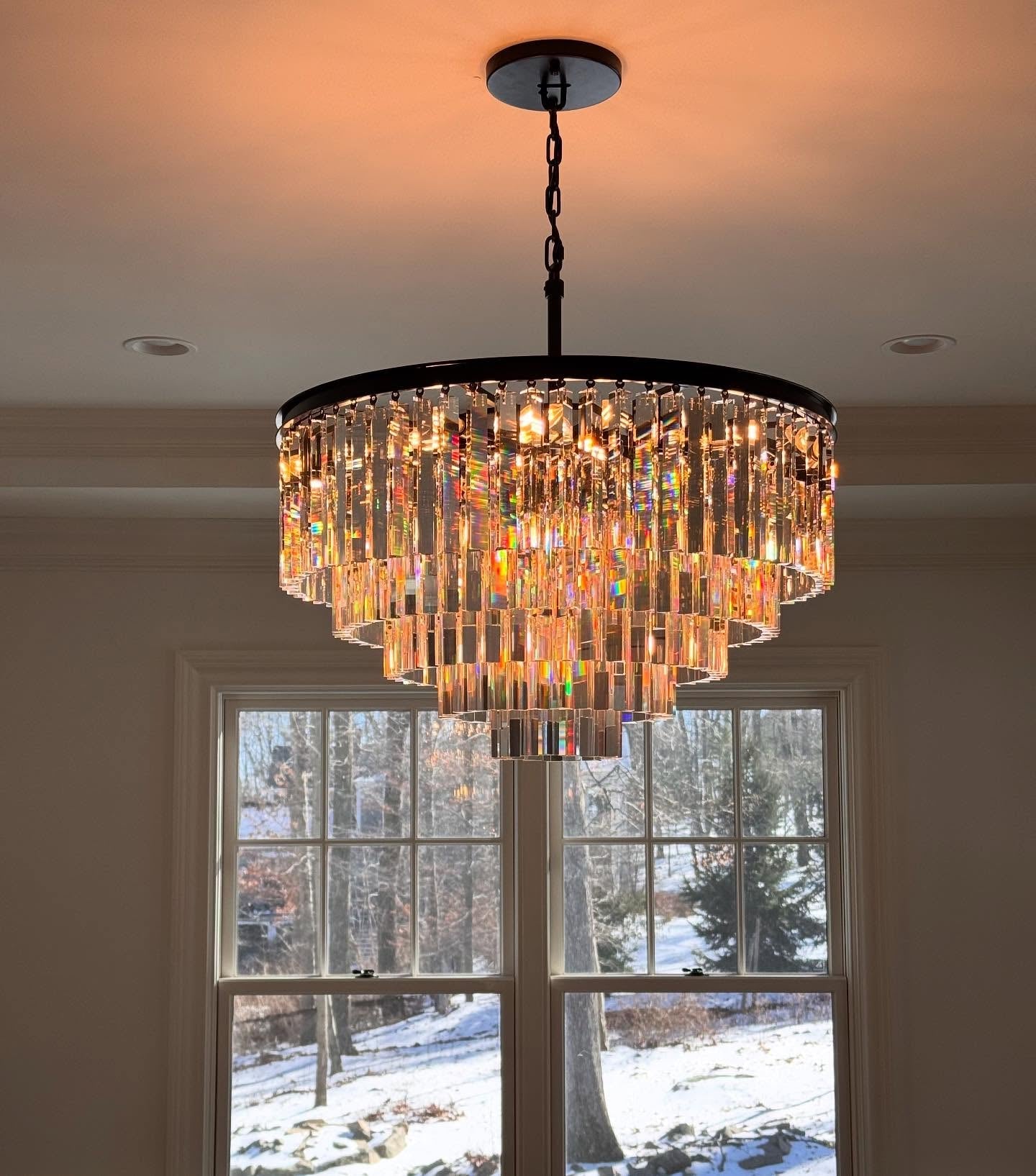 Crystal Prism Tiered Chandelier - Odeon