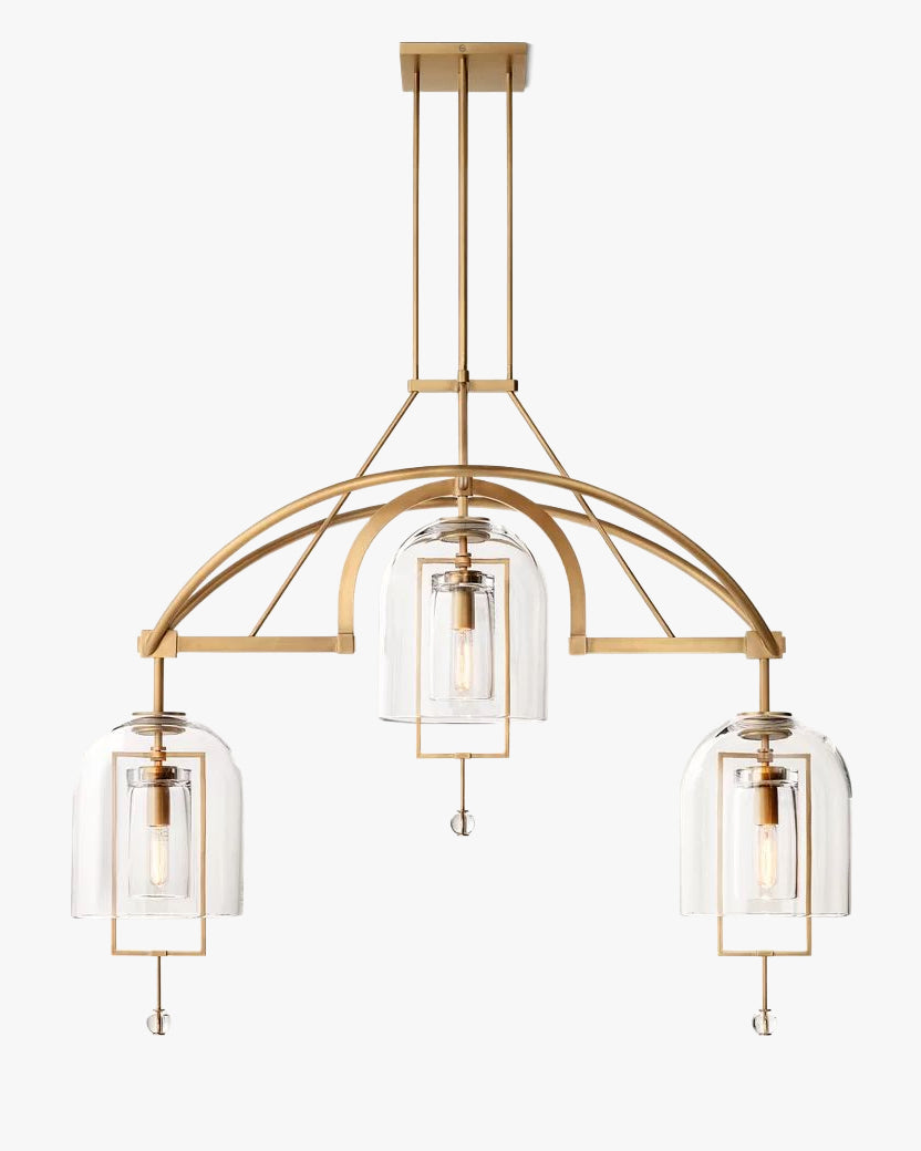 Bell Glass Linear Chandelier - Fulcrum