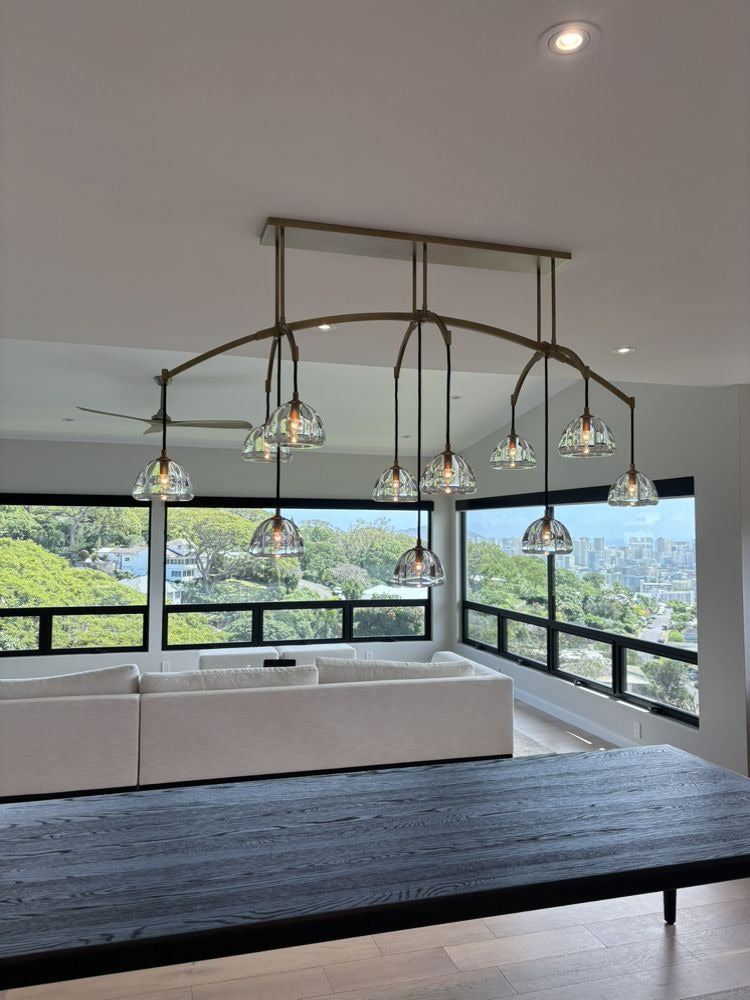Crystal Linear Chandelier - Hemisphere