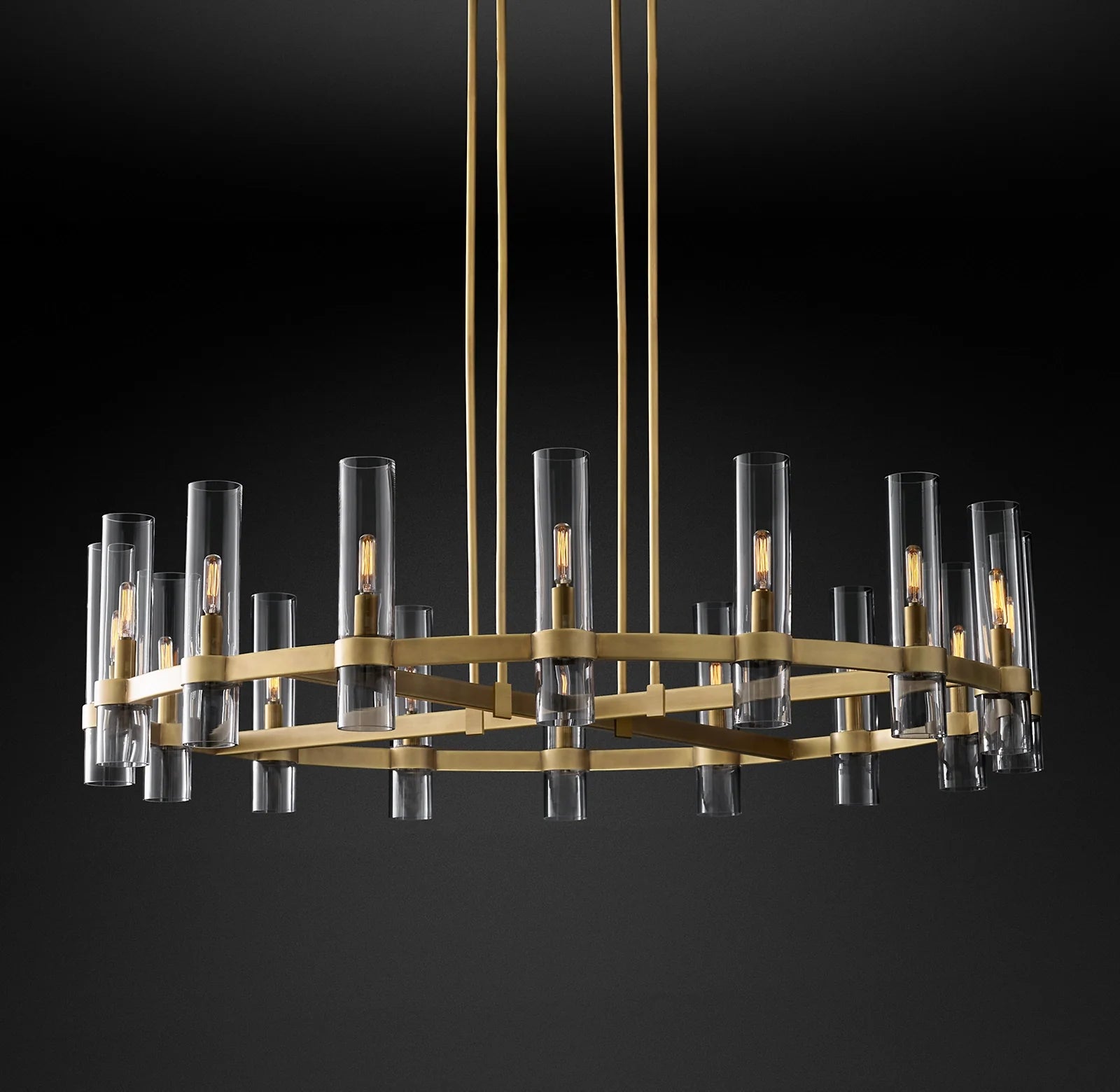 Cylindrical Glass Candle Round Chandelier - Ravelle