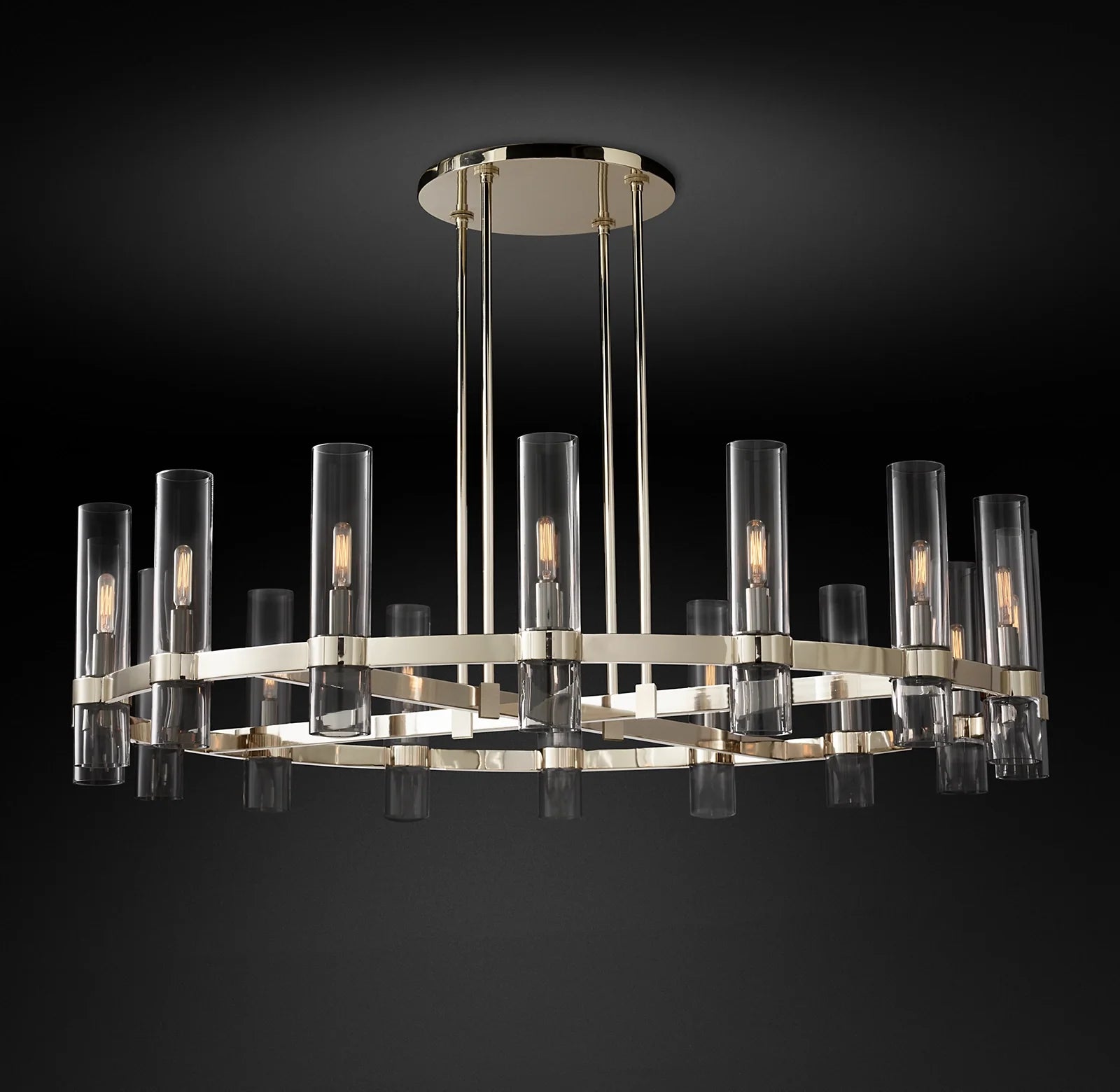 Cylindrical Glass Candle Round Chandelier - Ravelle