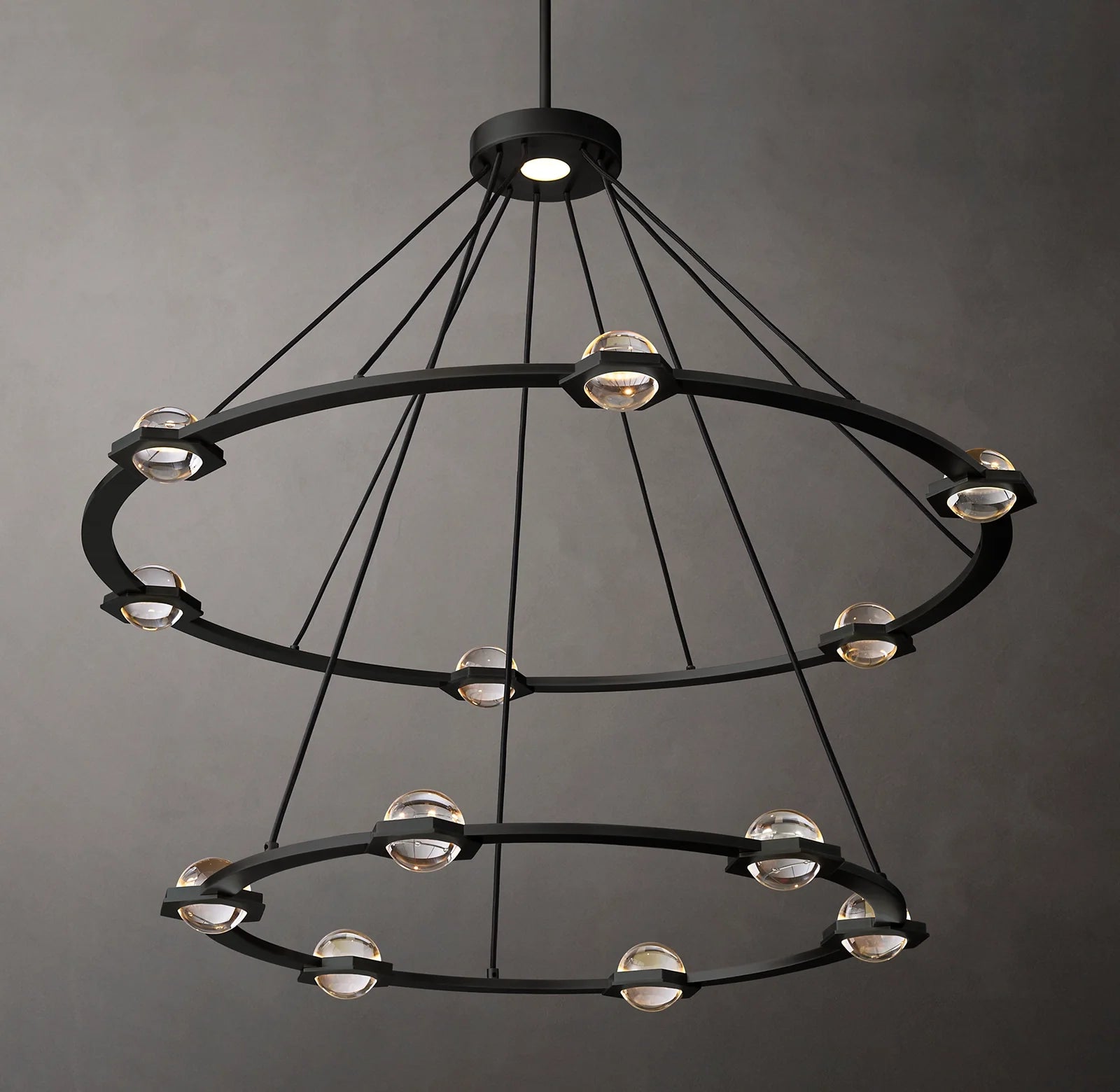 Globe Crystal Tiered Ring Chandelier - Eclatant