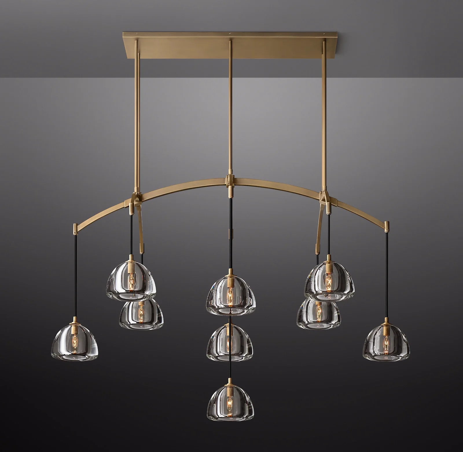 Crystal Linear Chandelier - Hemisphere