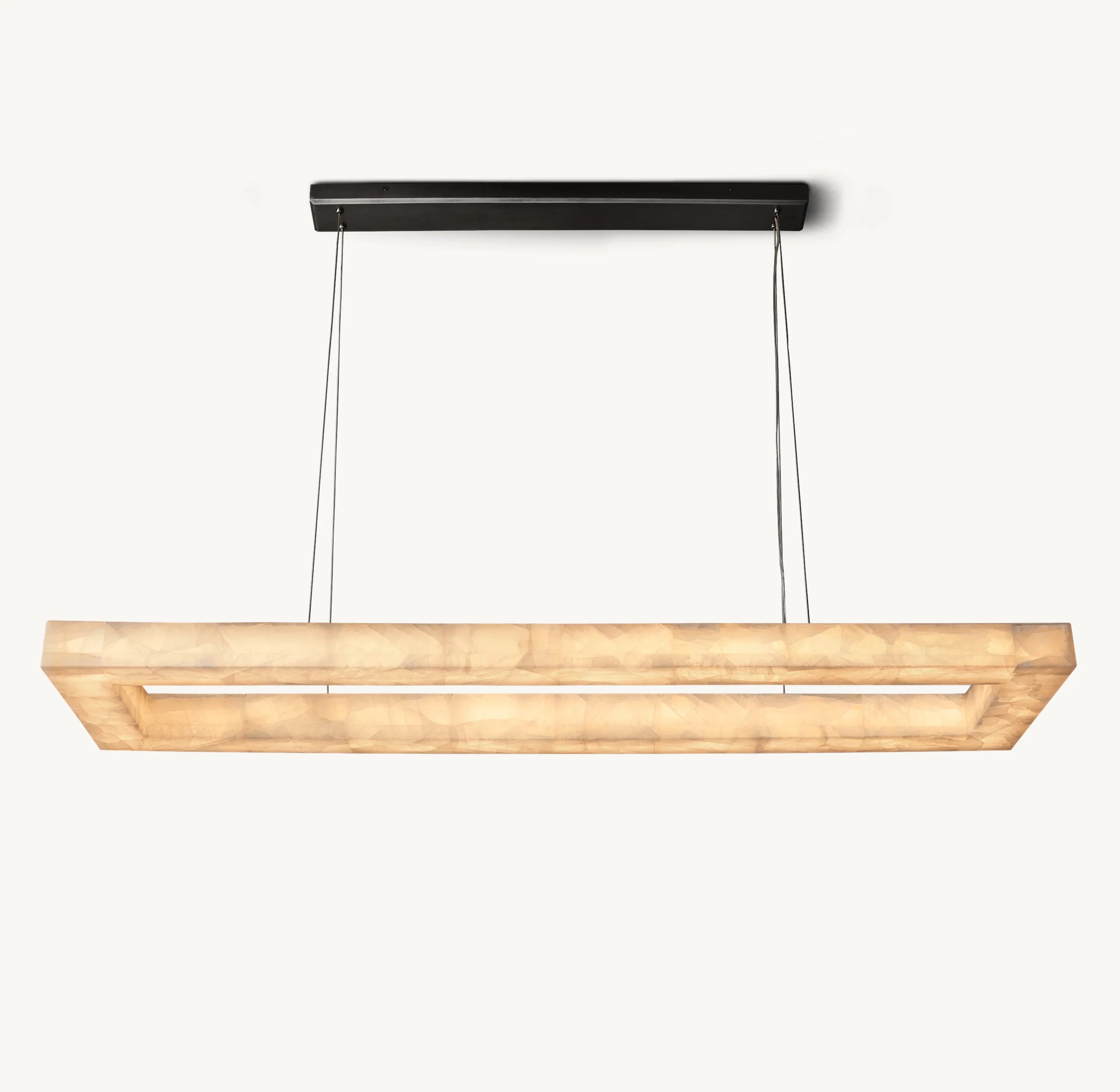 Lueur Rectangular Alabaster Chandelier - Rivage