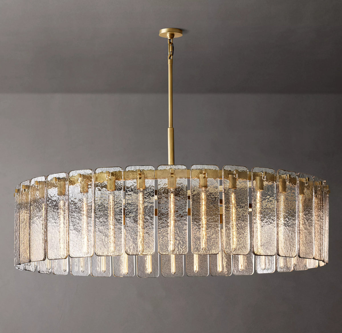 Textured Glass Round Chandelier - Calamette