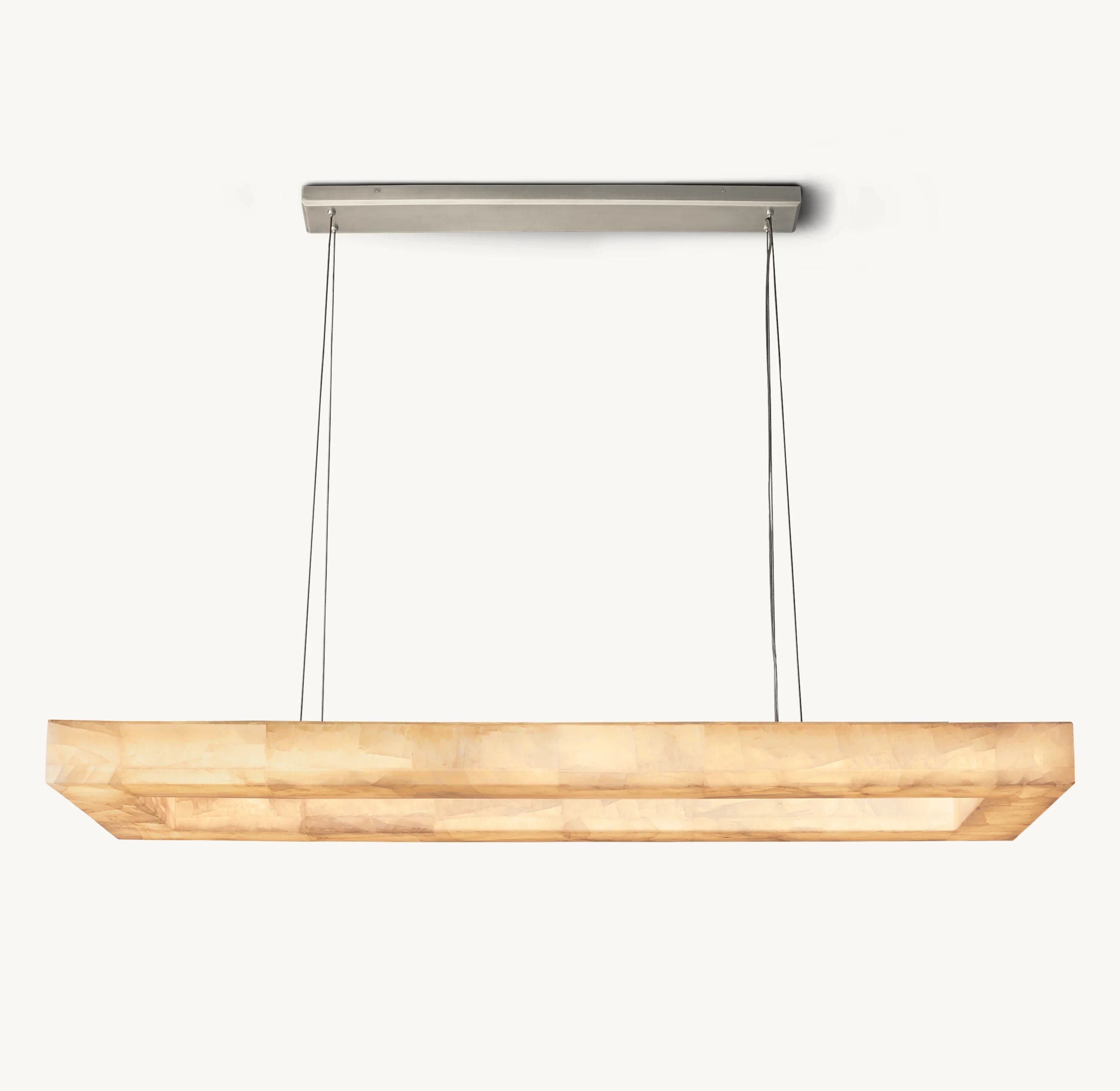 Lueur Rectangular Alabaster Chandelier - Rivage