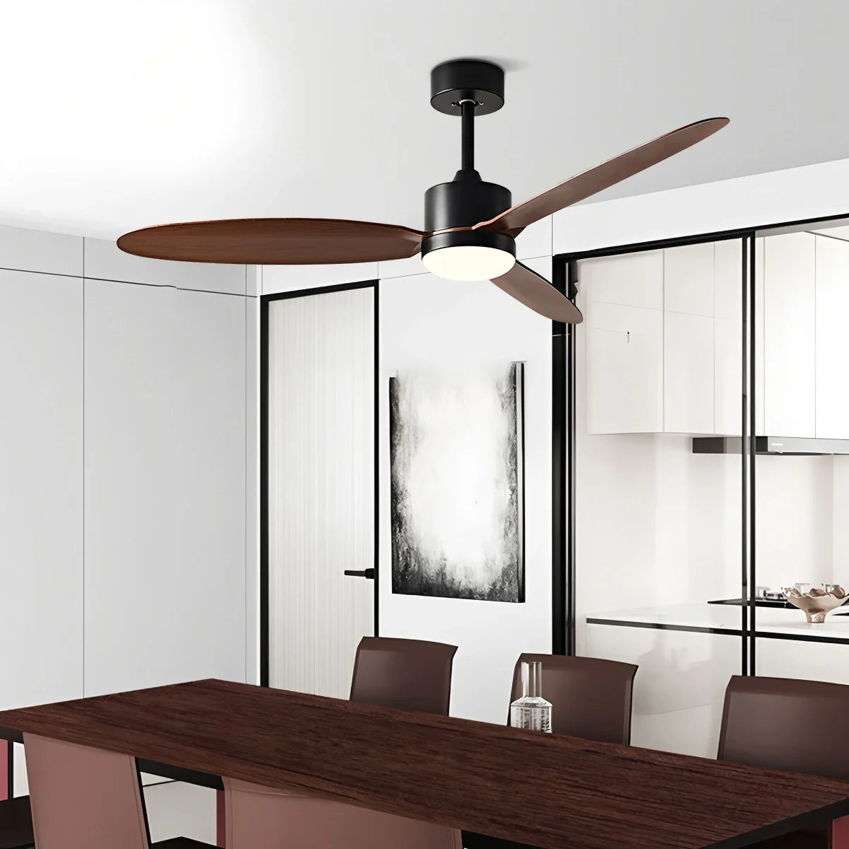 3-Blatt-Deckenventilator mit Licht für Schlafzimmer