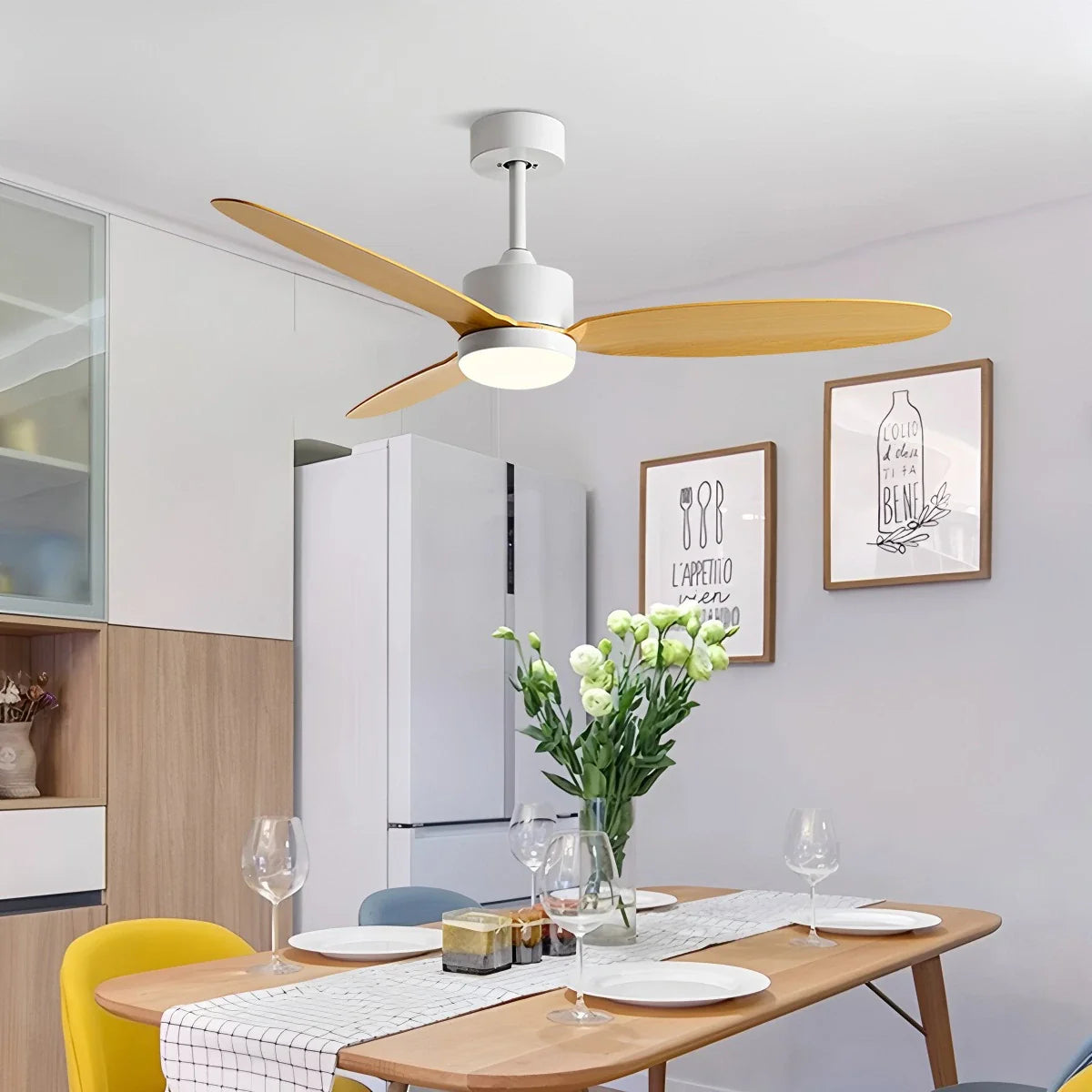 3-Blatt-Deckenventilator mit Licht für Schlafzimmer