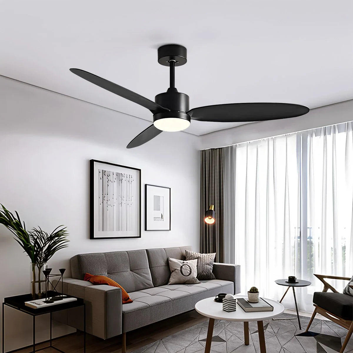 3-Blatt-Deckenventilator mit Licht für Schlafzimmer