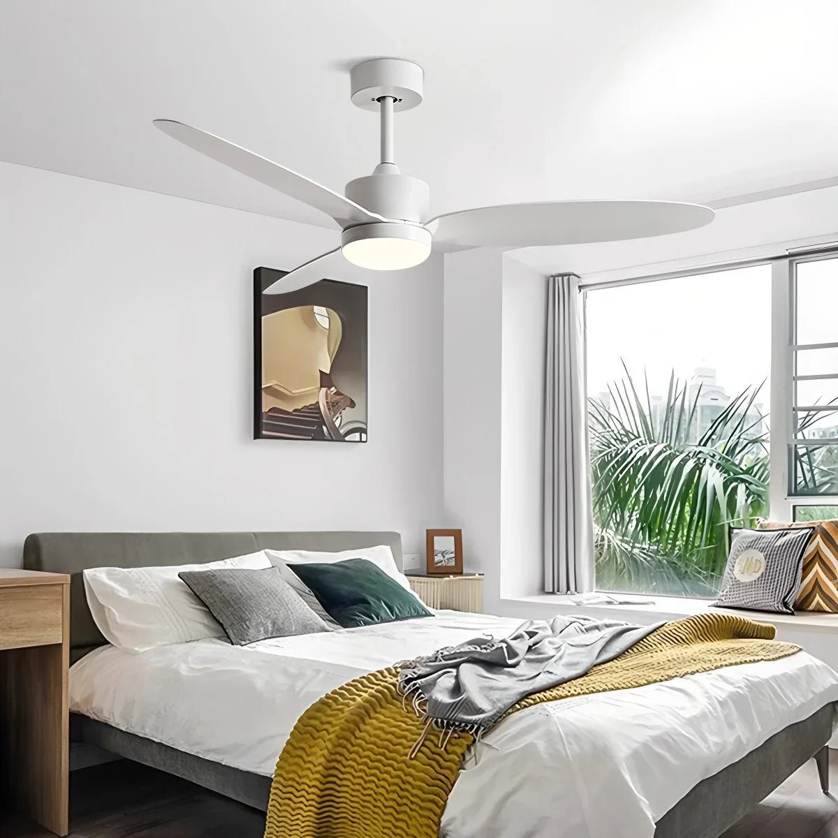 3-Blatt-Deckenventilator mit Licht für Schlafzimmer