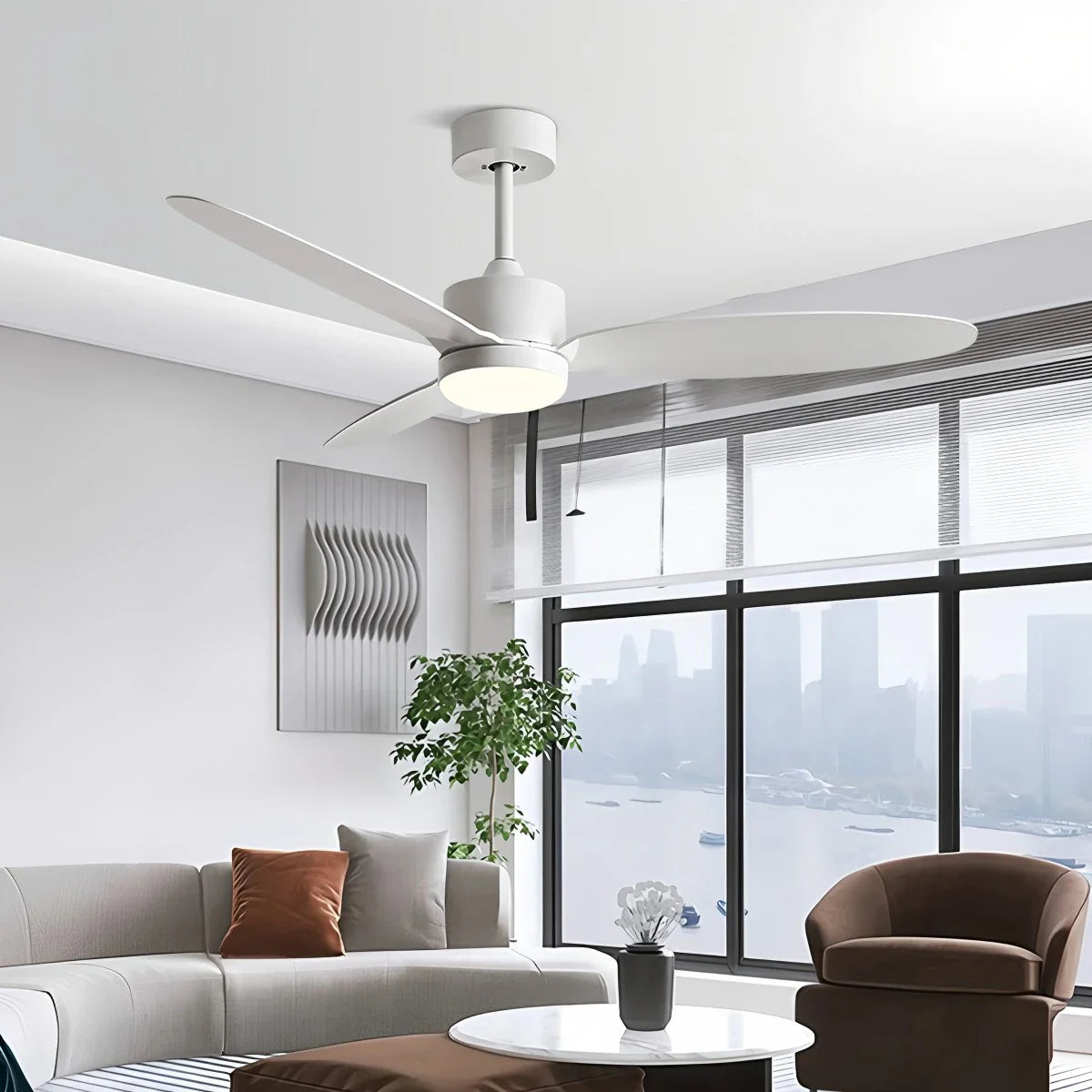 3-Blatt-Deckenventilator mit Licht für Schlafzimmer