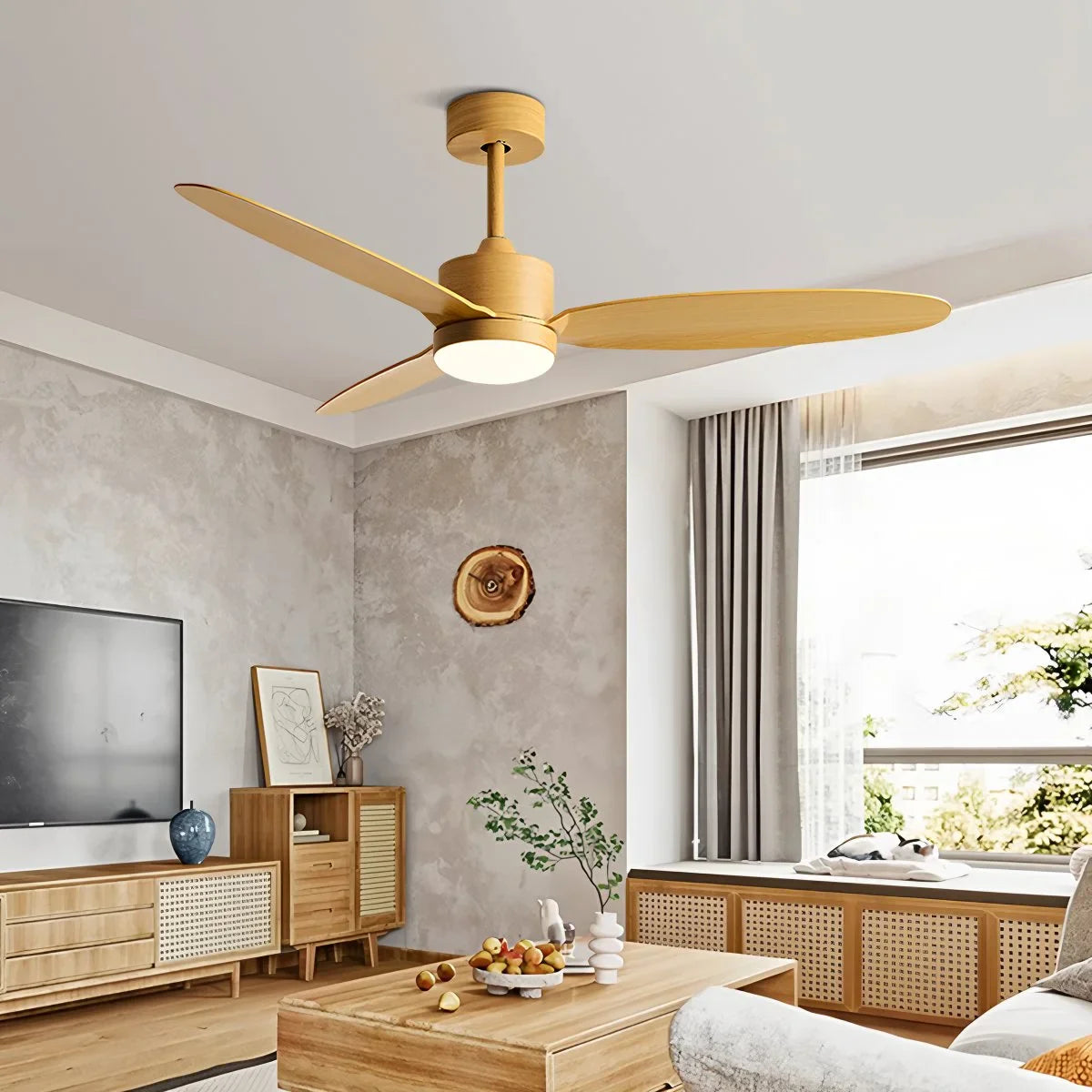 3-Blatt-Deckenventilator mit Licht für Schlafzimmer