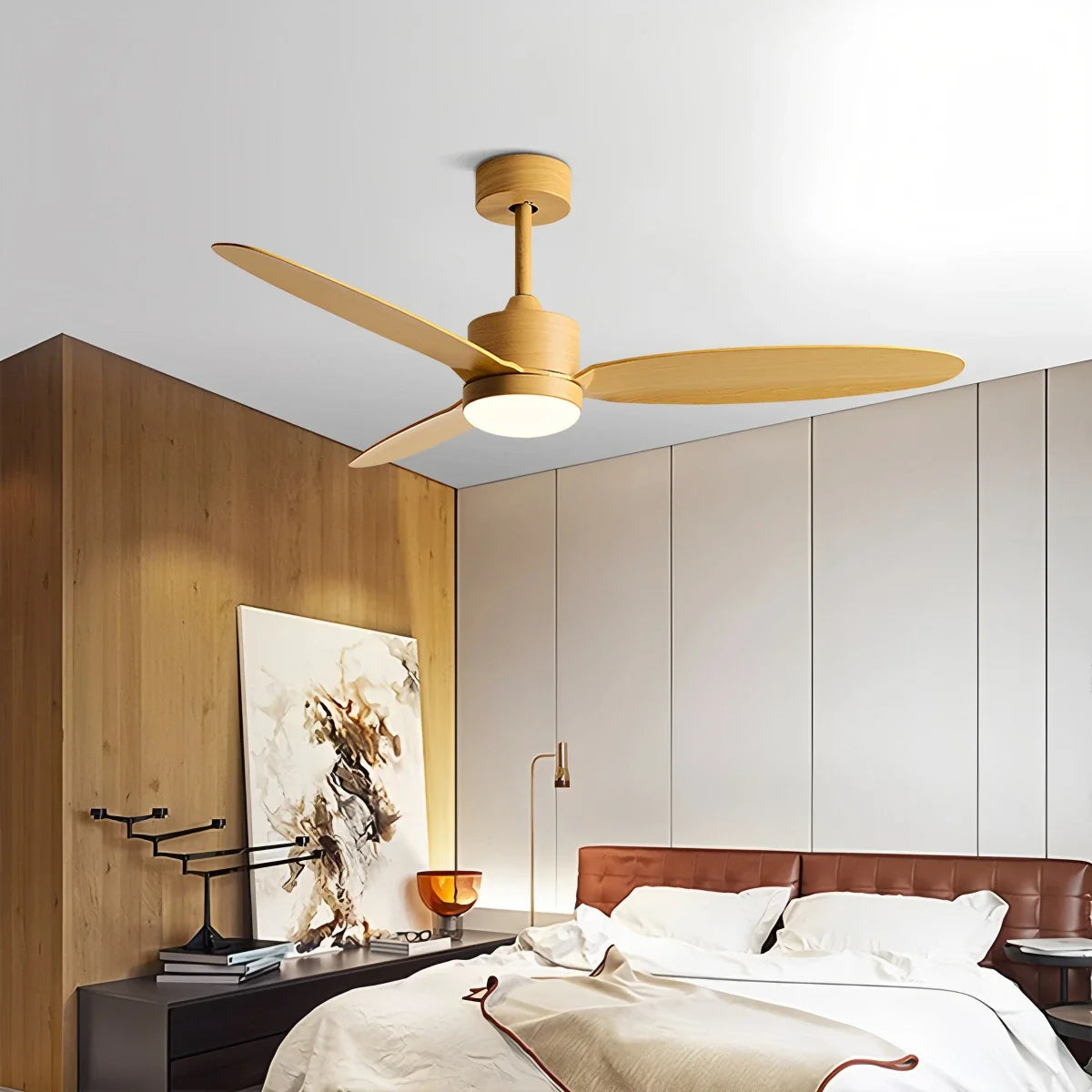 3-Blatt-Deckenventilator mit Licht für Schlafzimmer