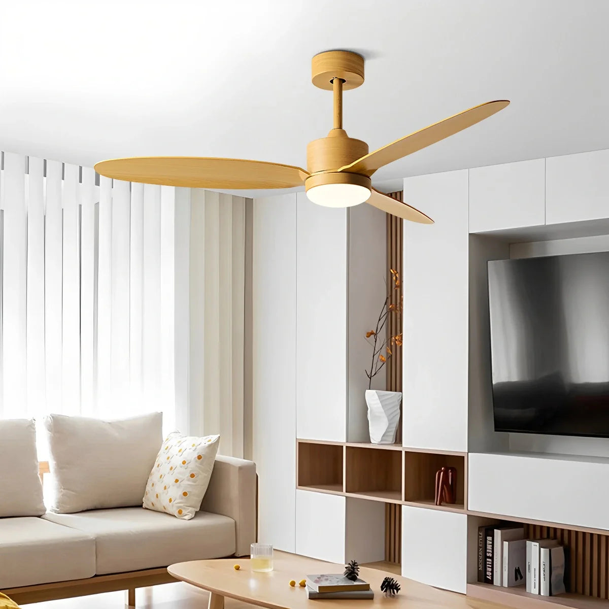 3-Blatt-Deckenventilator mit Licht für Schlafzimmer