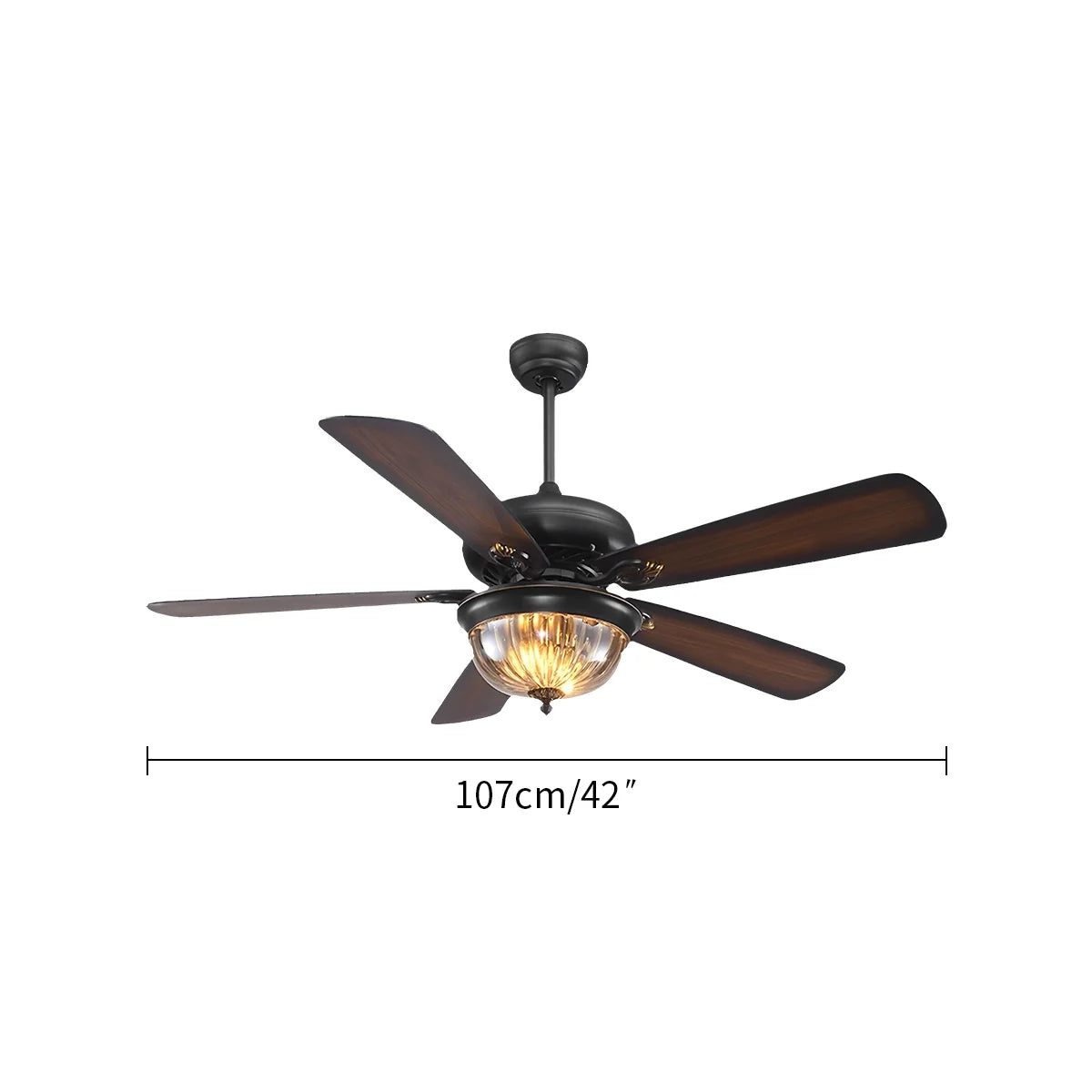 Vintage Holzdeckenventilatorlampe für Wohnzimmer