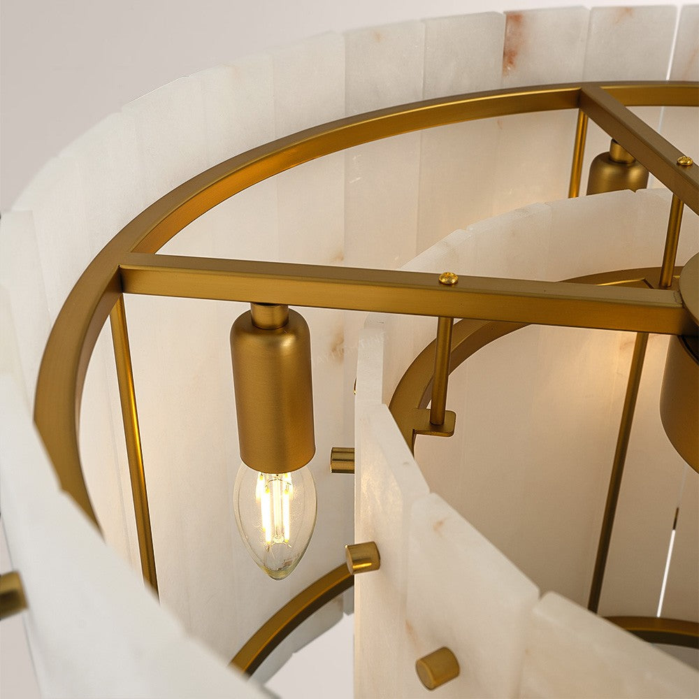 Alabaster Round Chandelier - San Marco