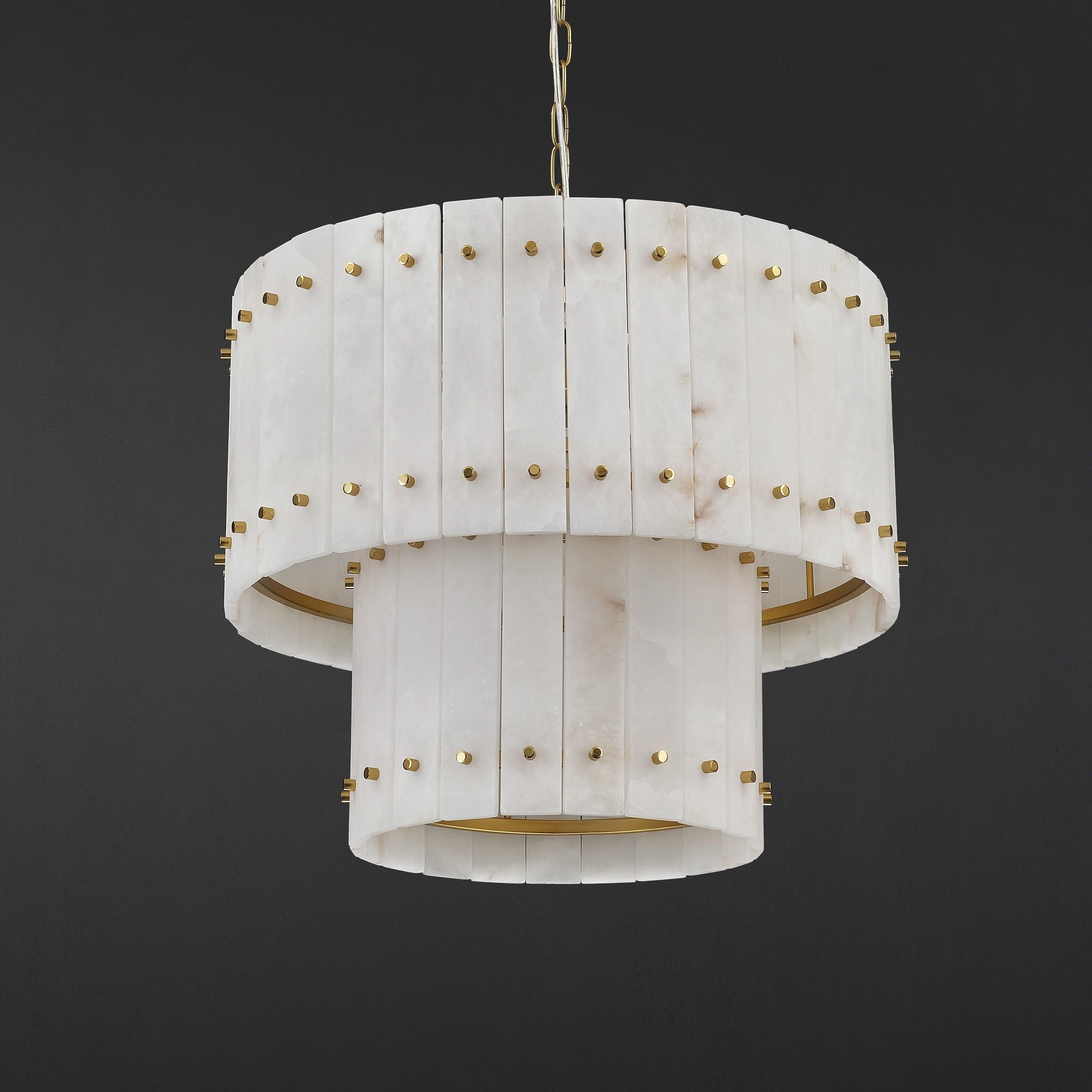 Alabaster Two-Tier Chandelier - San Marco