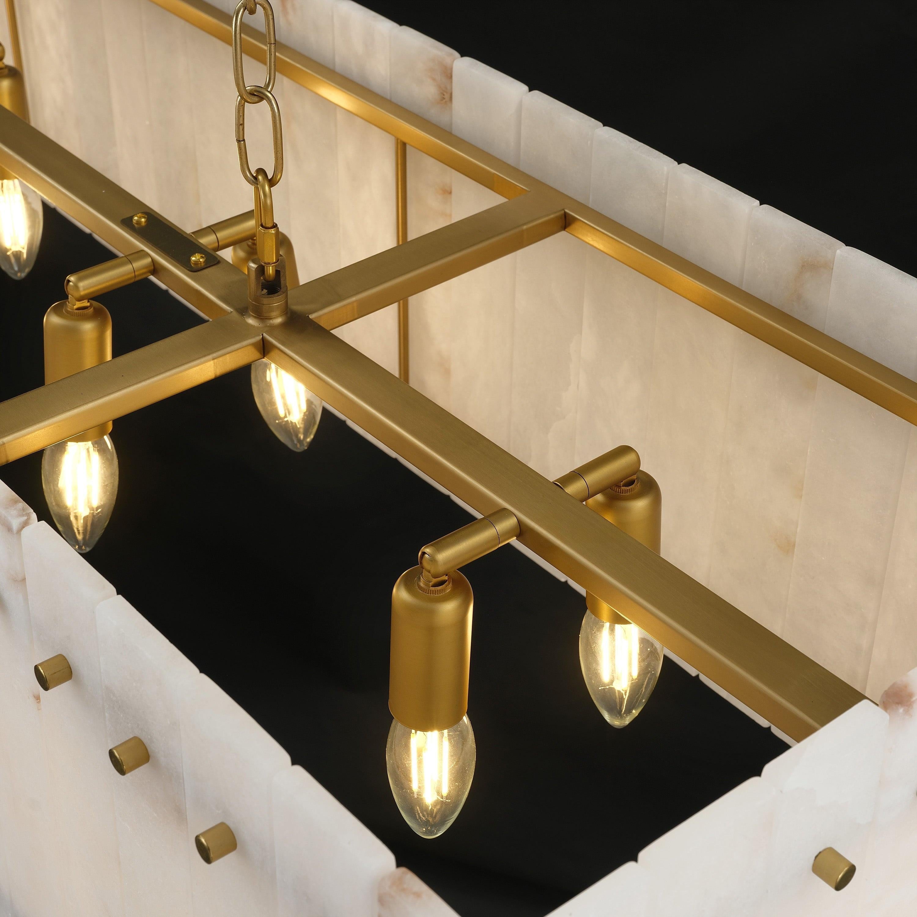 Alabaster Rectangular Chandelier - San Marco