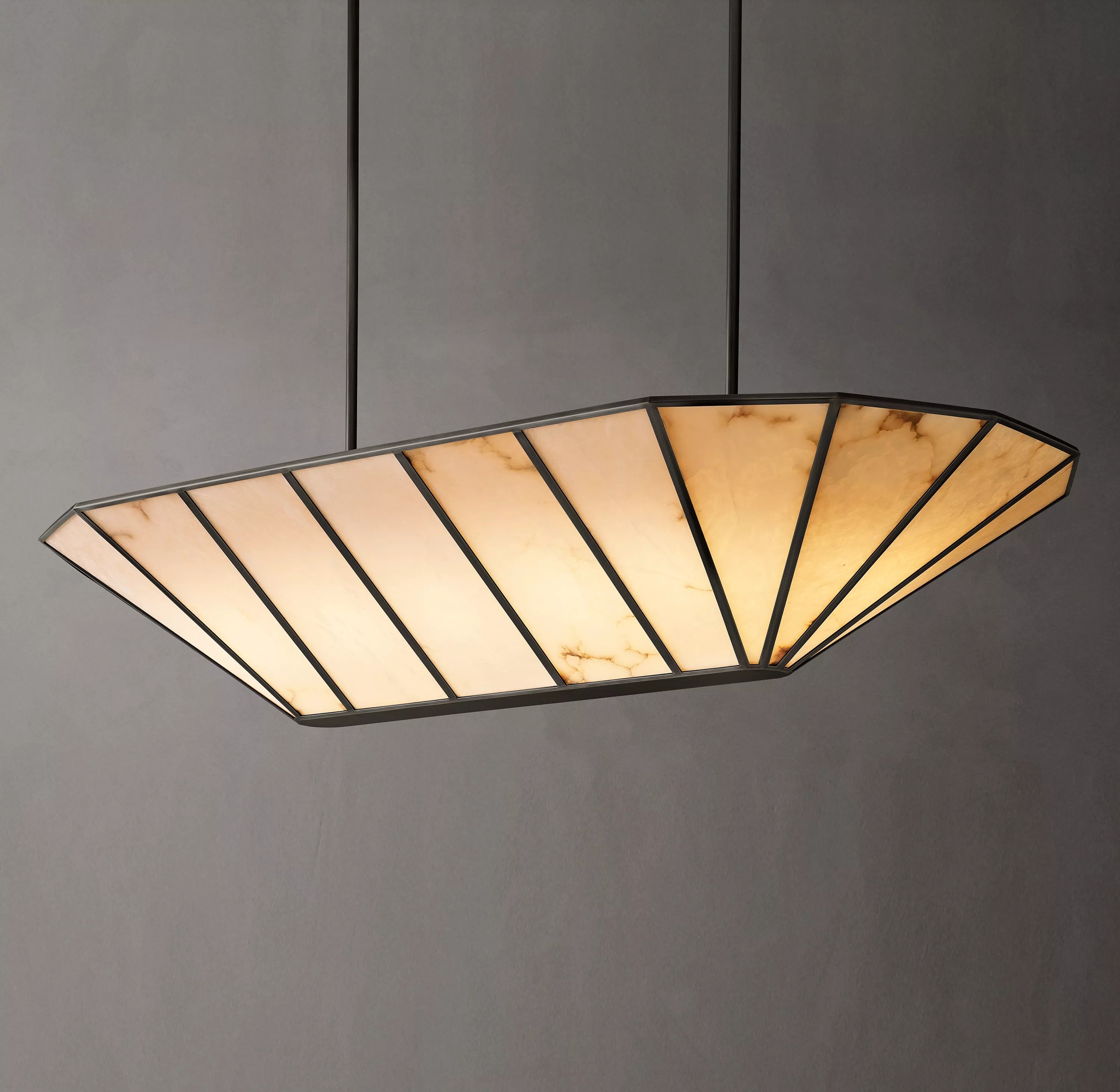 Alabaster Umbrella Linear Chandelier - Lucette