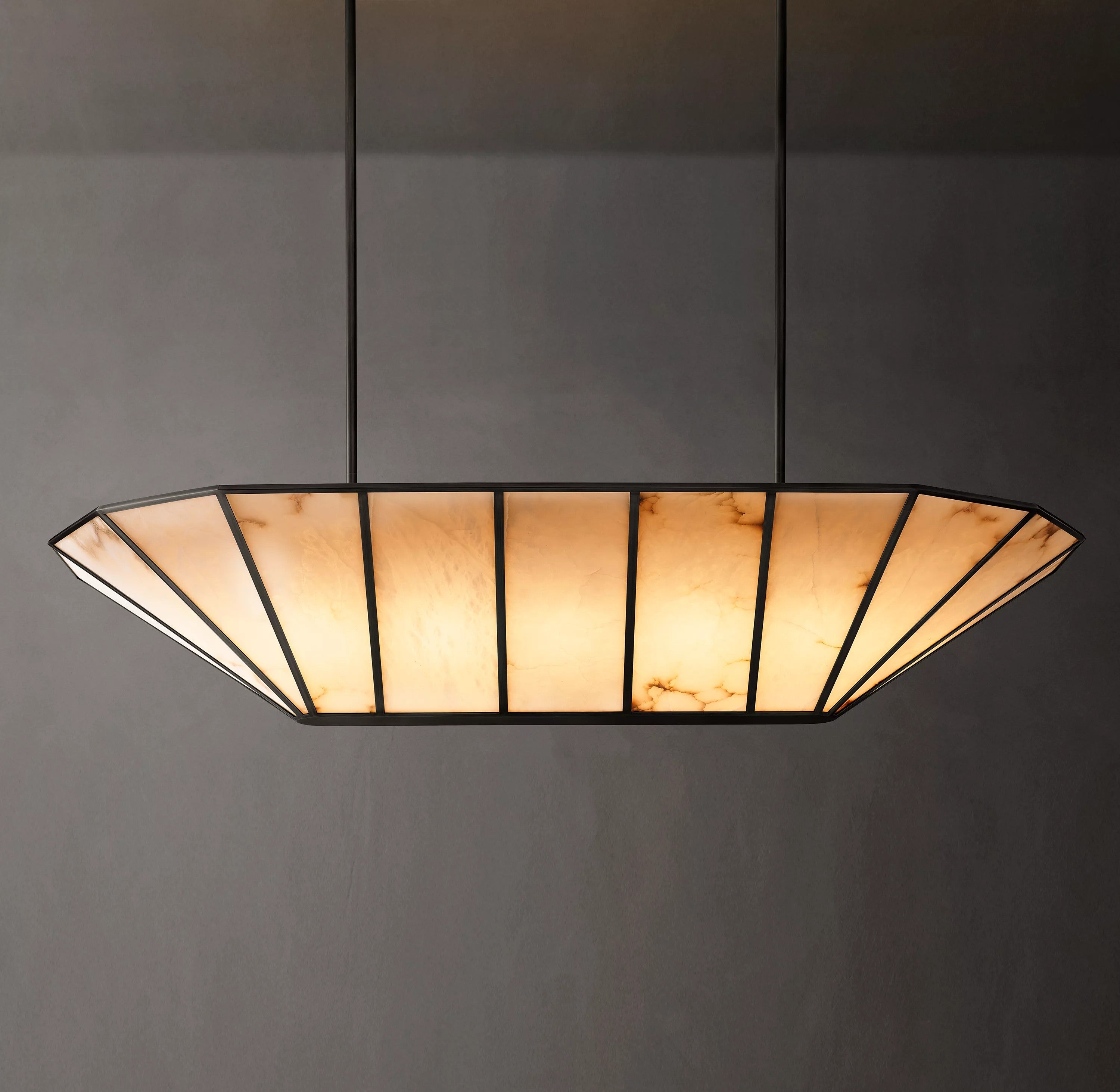Alabaster Umbrella Linear Chandelier - Lucette