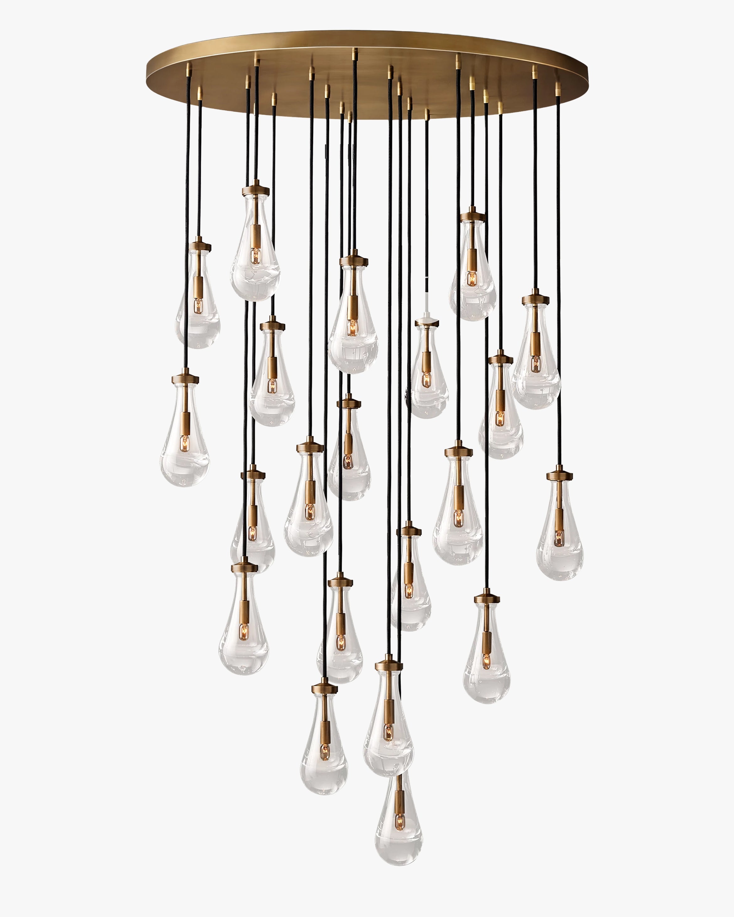 Raindrop Glass Round Chandelier – Ava