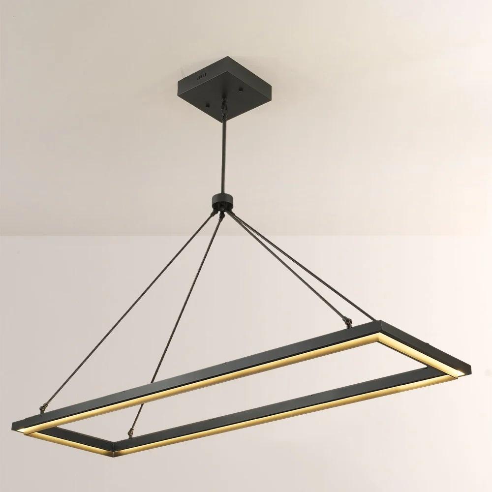 Forged Iron Rectangular LED Chandelier - Peralta