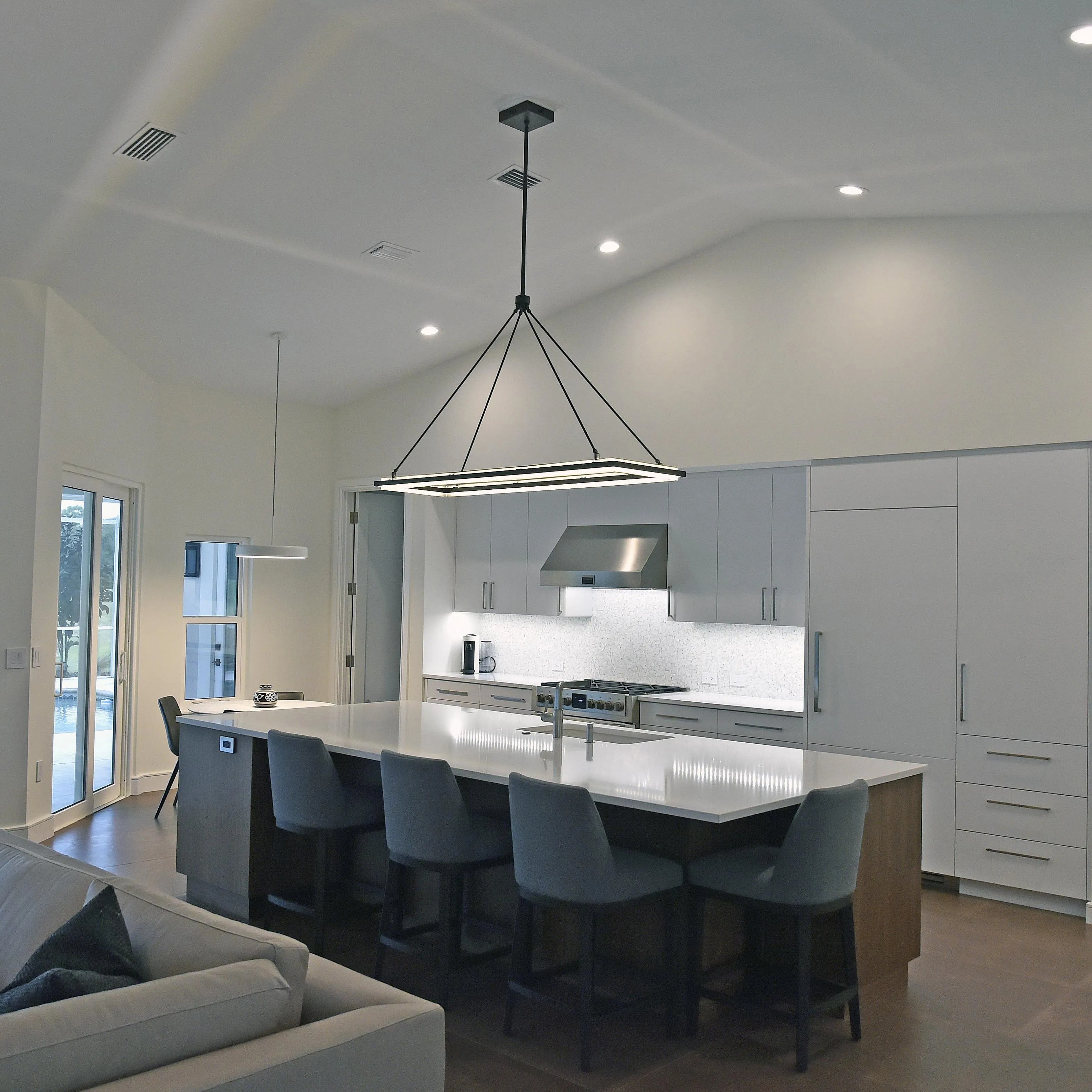 Forged Iron Rectangular LED Chandelier - Peralta