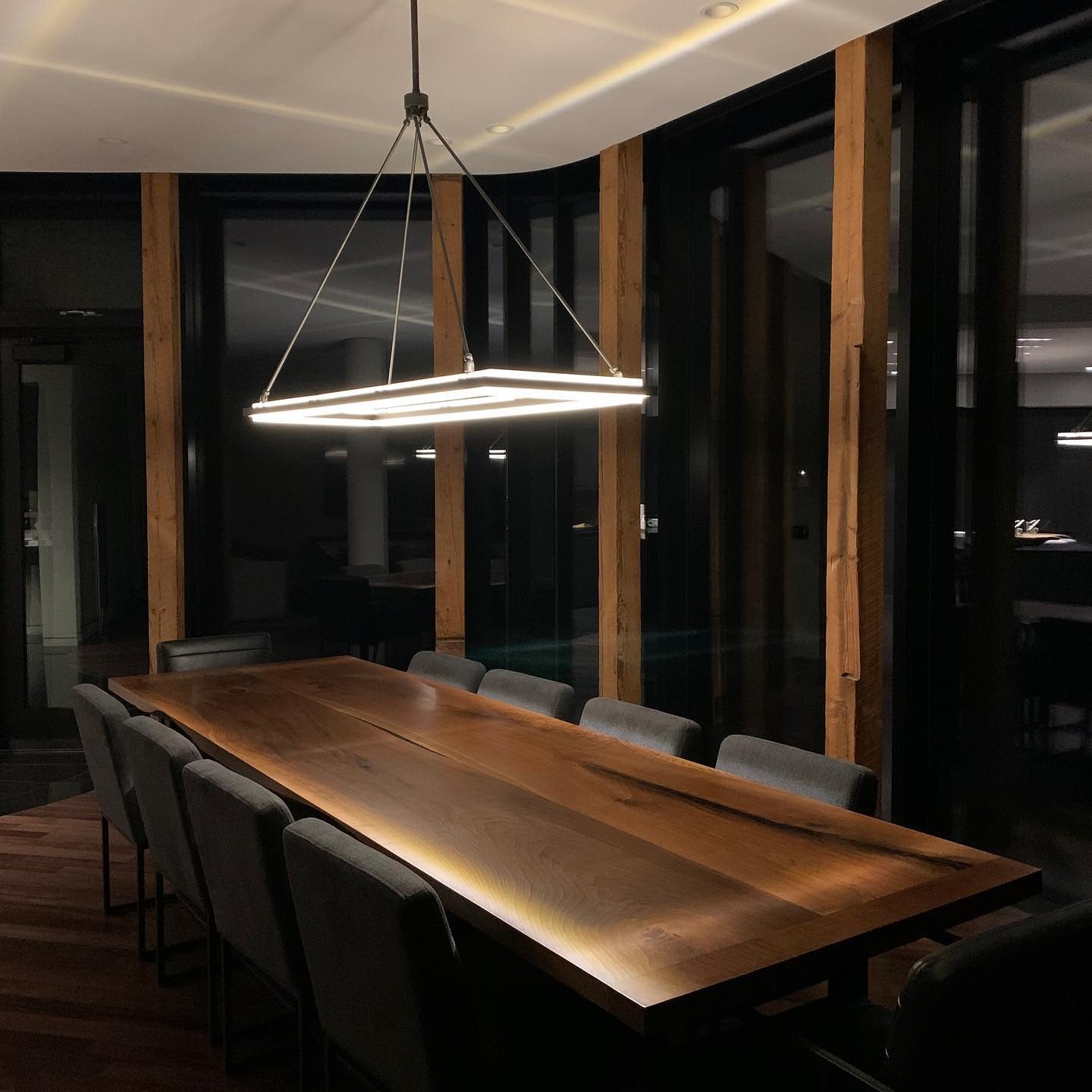 Forged Iron Rectangular LED Chandelier - Peralta