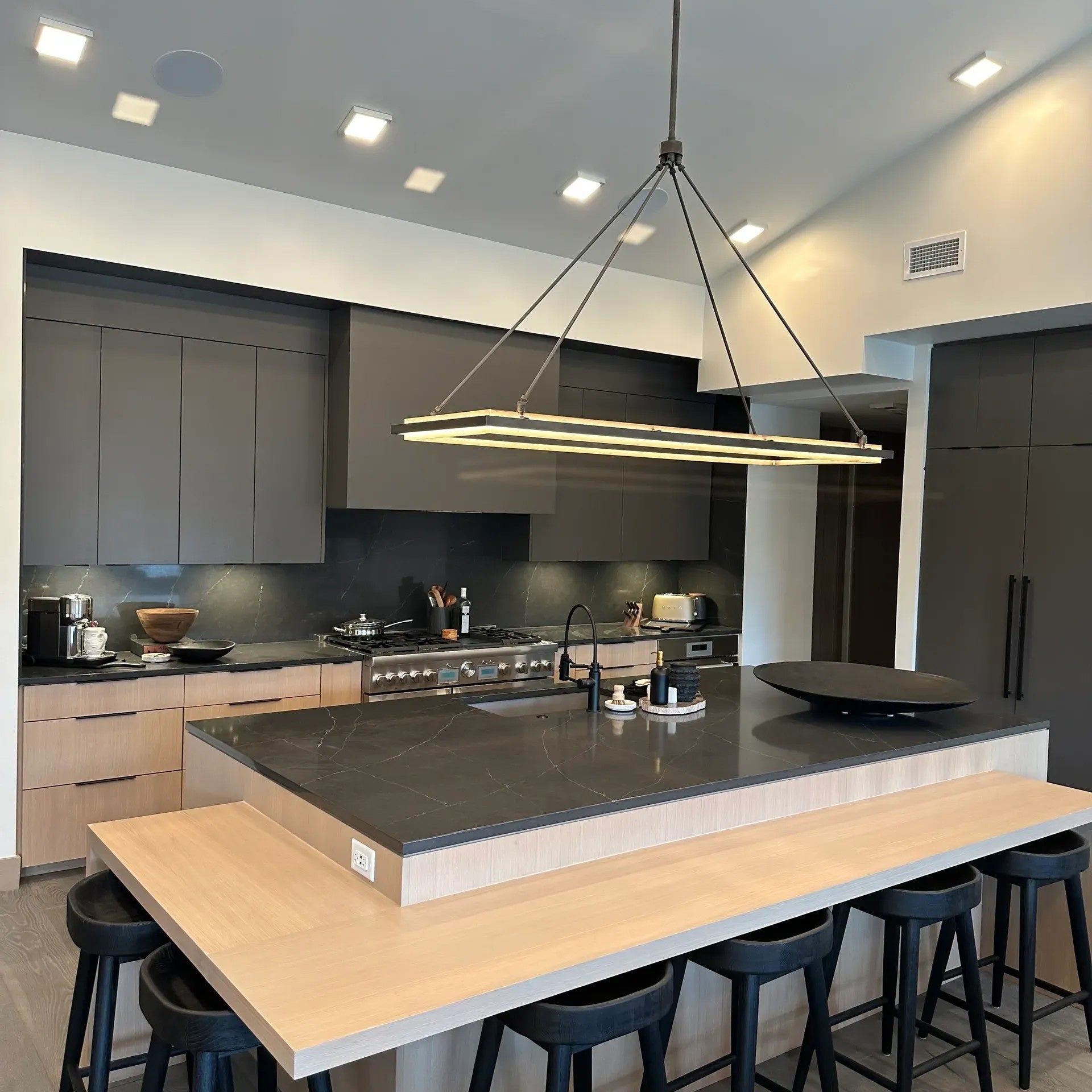 Forged Iron Rectangular LED Chandelier - Peralta