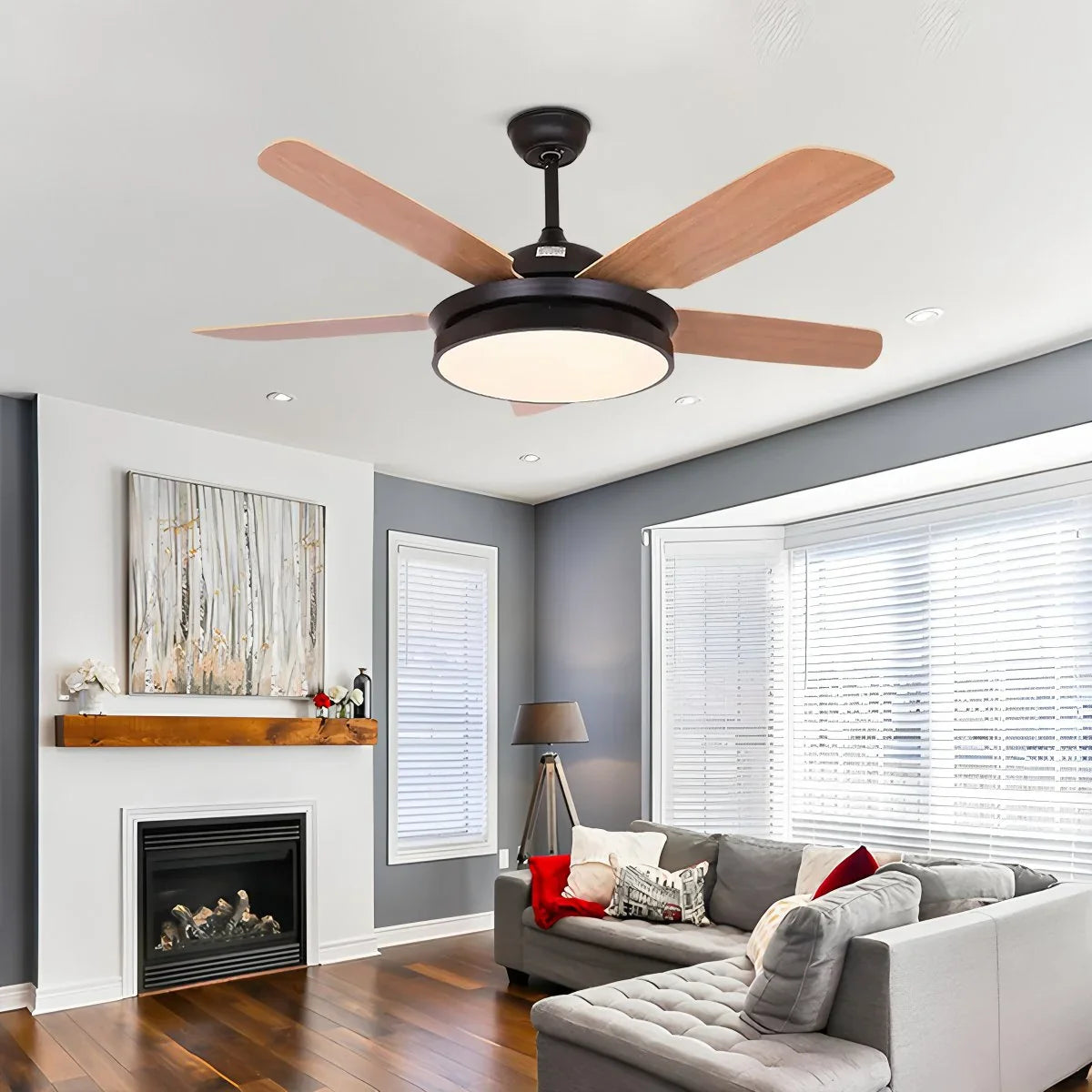 5-Flügel-Deckenventilator mit Beleuchtung für das Wohnzimmer