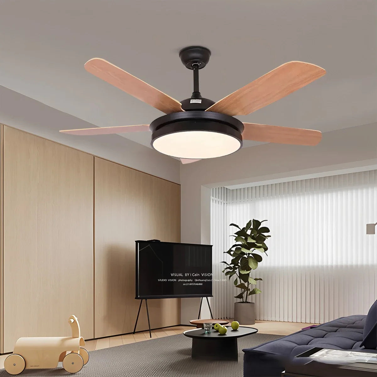 5-Flügel-Deckenventilator mit Beleuchtung für das Wohnzimmer