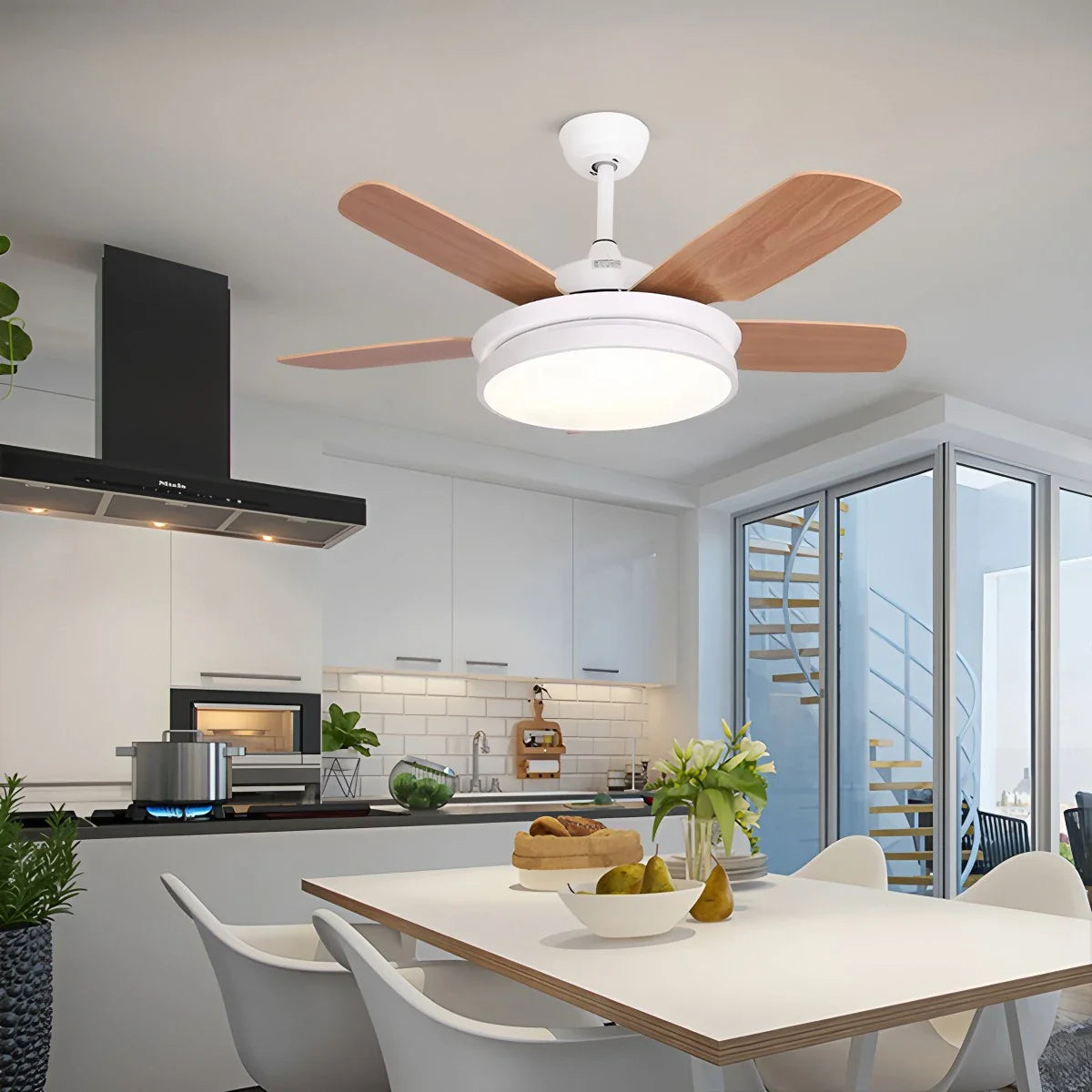 5-Flügel-Deckenventilator mit Beleuchtung für das Wohnzimmer