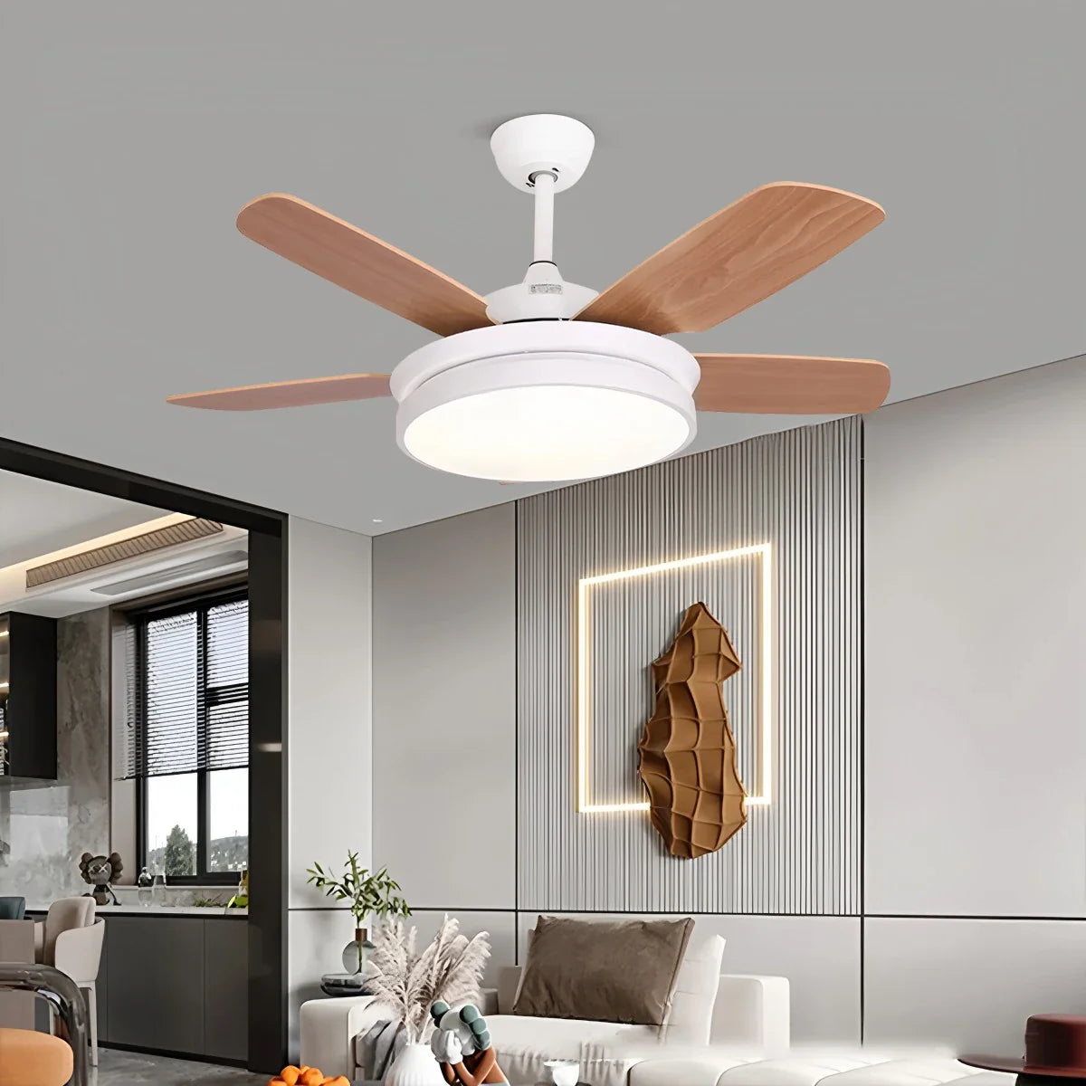 5-Flügel-Deckenventilator mit Beleuchtung für das Wohnzimmer