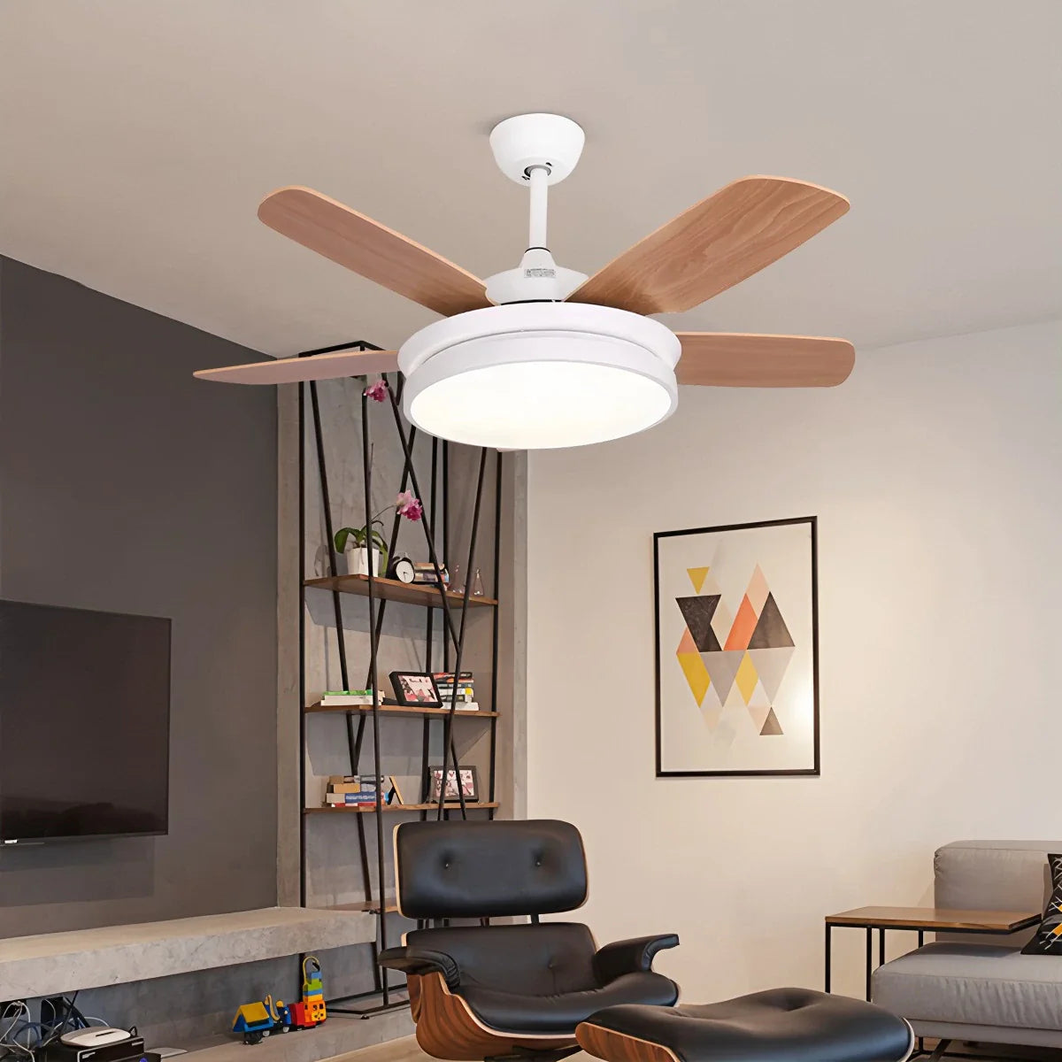 5-Flügel-Deckenventilator mit Beleuchtung für das Wohnzimmer