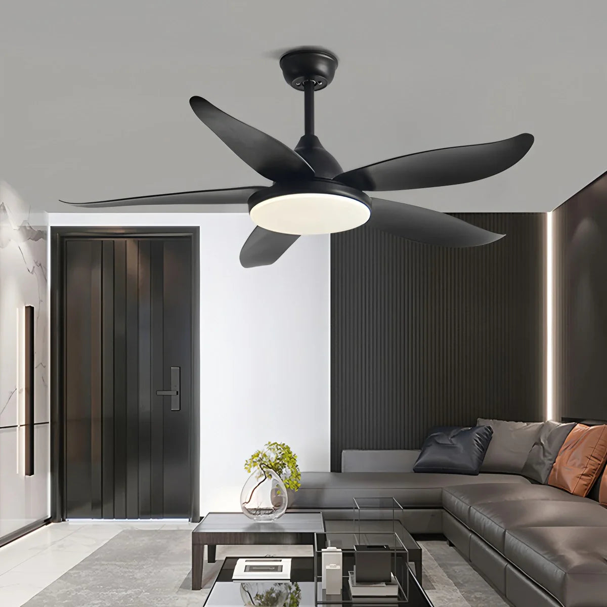 5-flügelige, moderne Deckenventilatorlampe