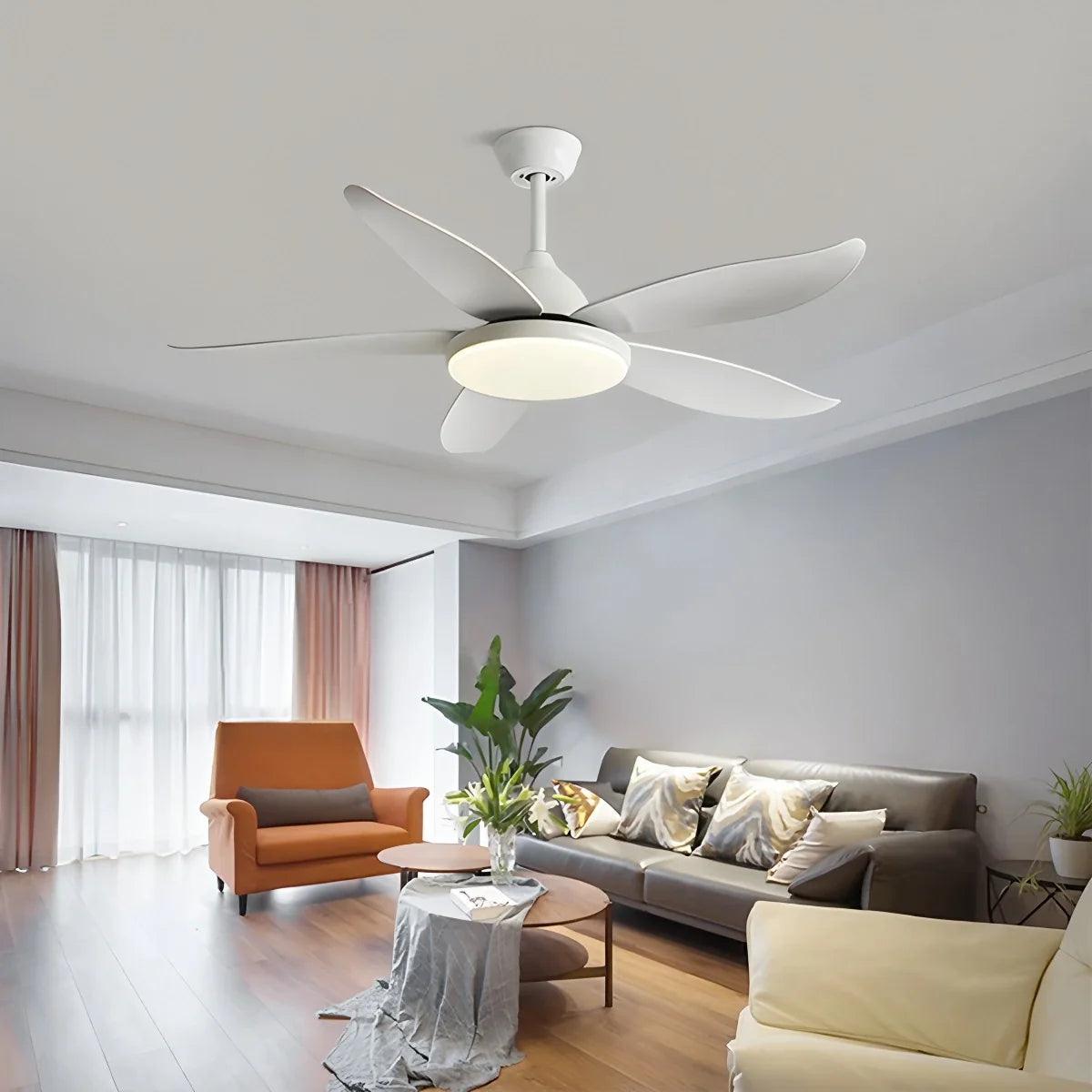 5-flügelige, moderne Deckenventilatorlampe