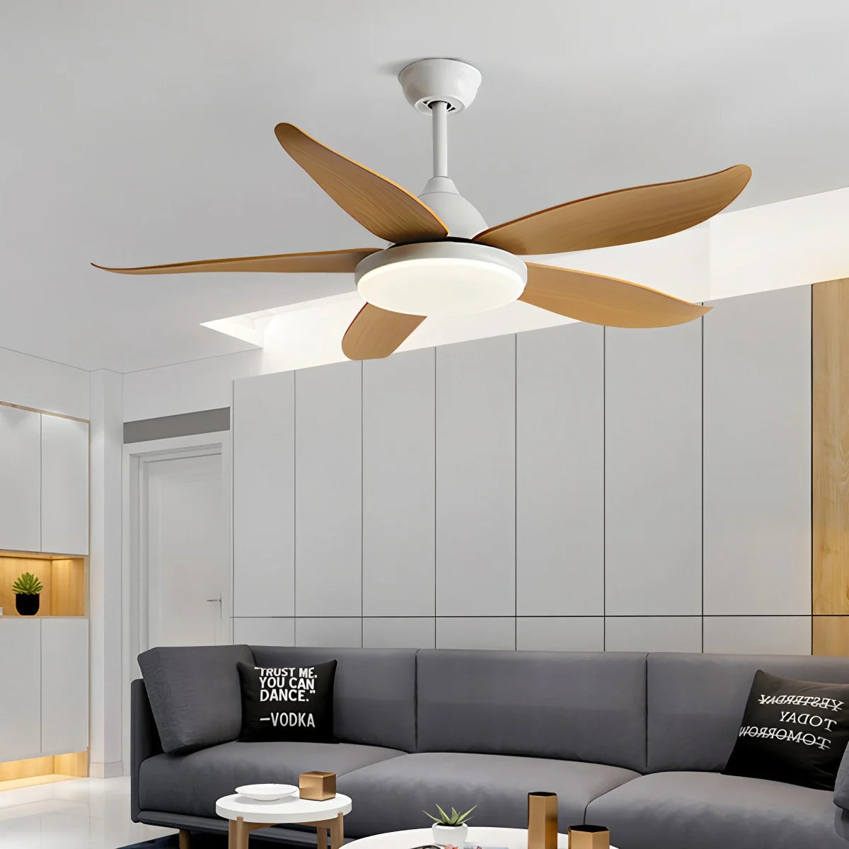 5-flügelige, moderne Deckenventilatorlampe