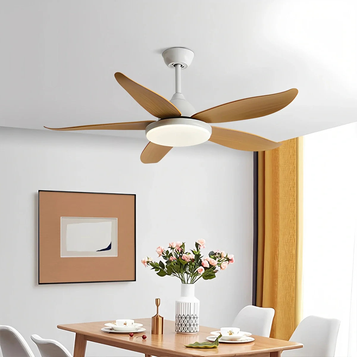 5-flügelige, moderne Deckenventilatorlampe