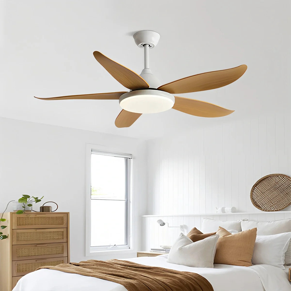 5-flügelige, moderne Deckenventilatorlampe