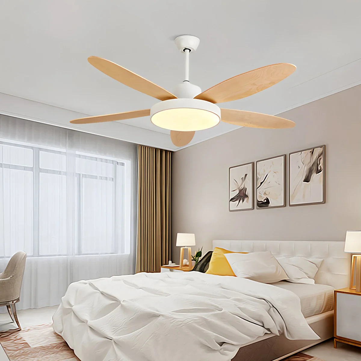 5-flammige moderne Deckenventilatorlampe für Wohnzimmer