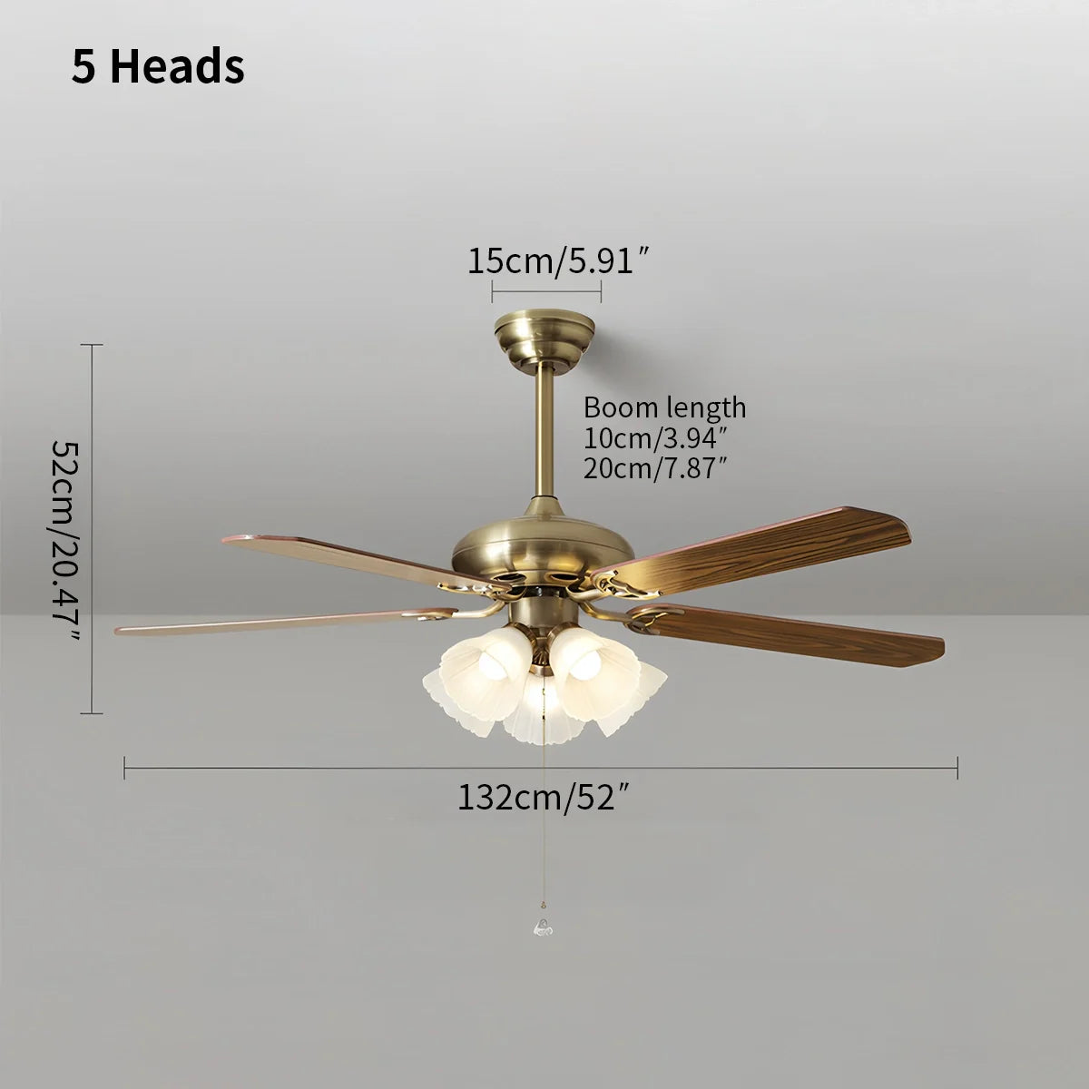 Amerikanische Retro Deckenventilatorlampe für Esszimmer