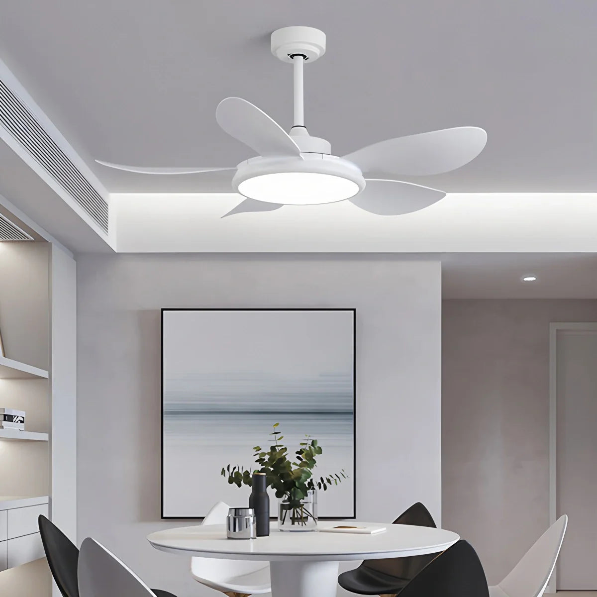 5-Flügel-Deckenventilator aus Holz mit Beleuchtung für das Wohnzimmer
