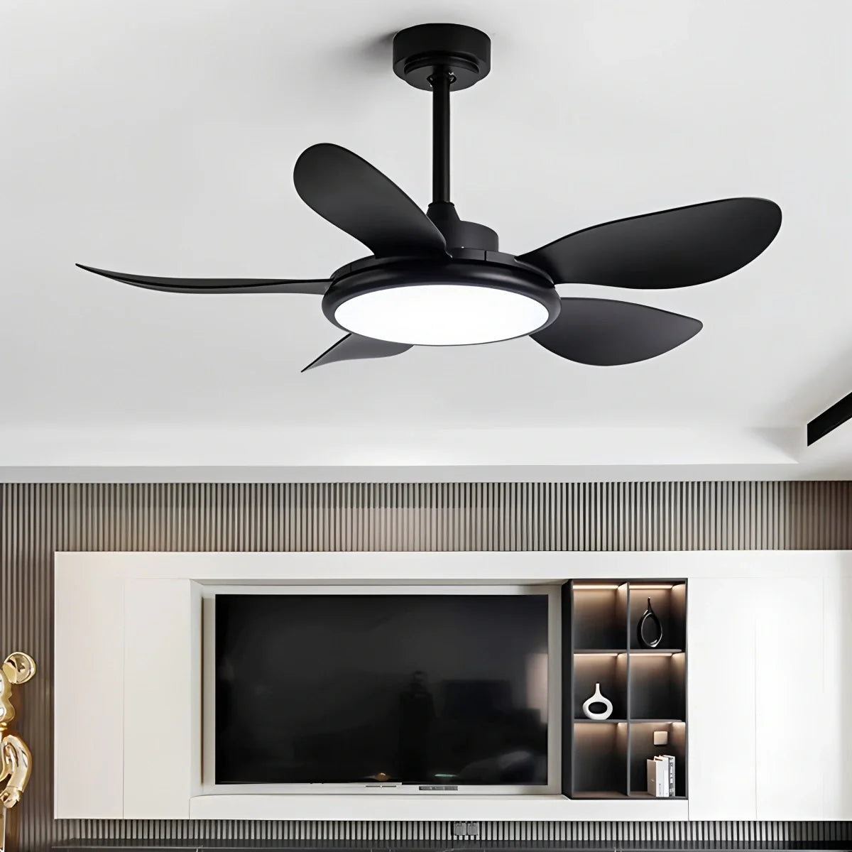 5-Flügel-Deckenventilator aus Holz mit Beleuchtung für das Wohnzimmer