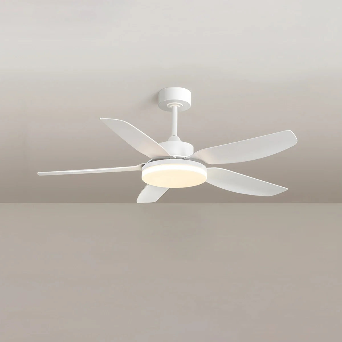 Antizer White Remote Control Ceiling Fan Light White 5 Blade