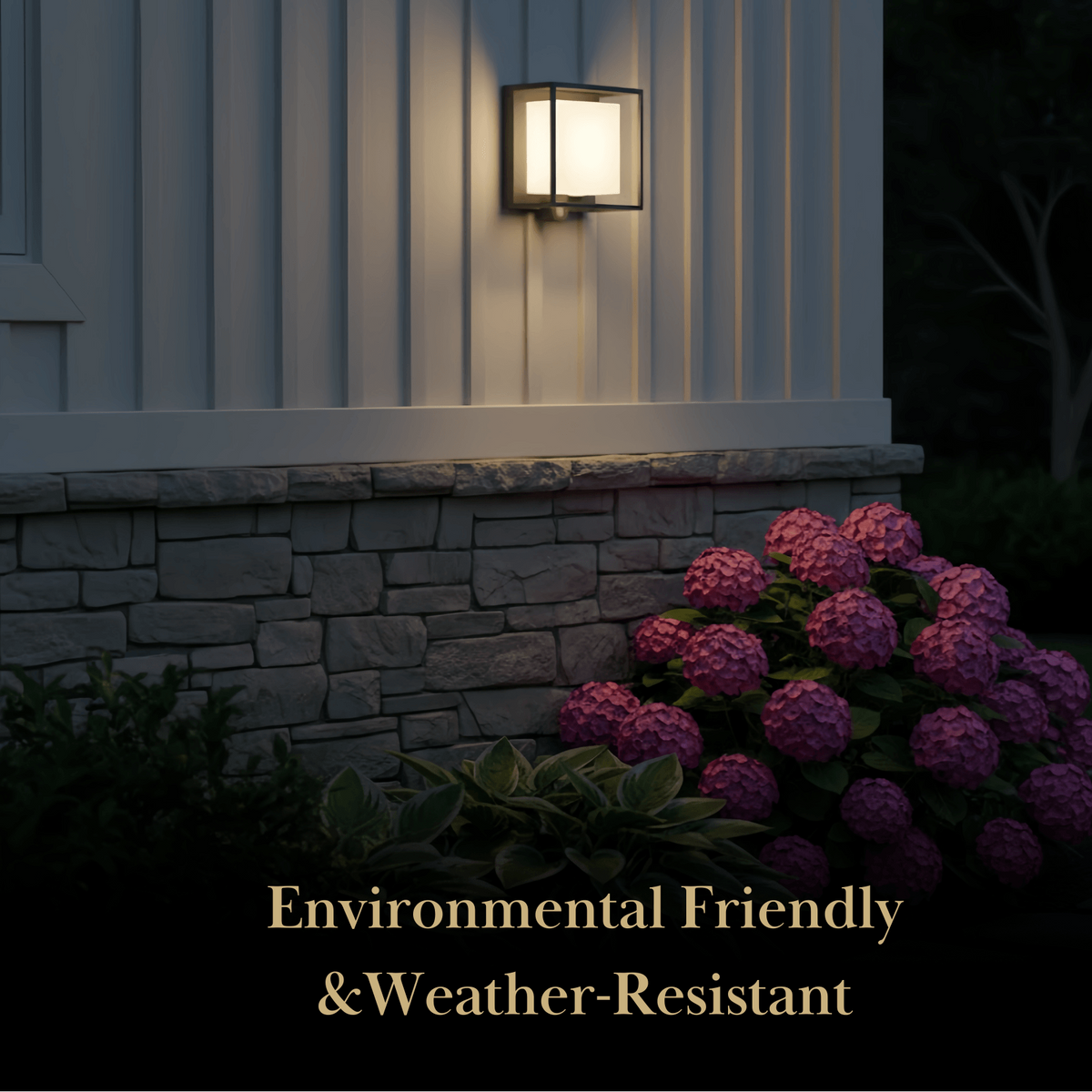 Arcato Modern Rectangular Outdoor Wall Lamp – Black Acrylic Solar Light with Sensor